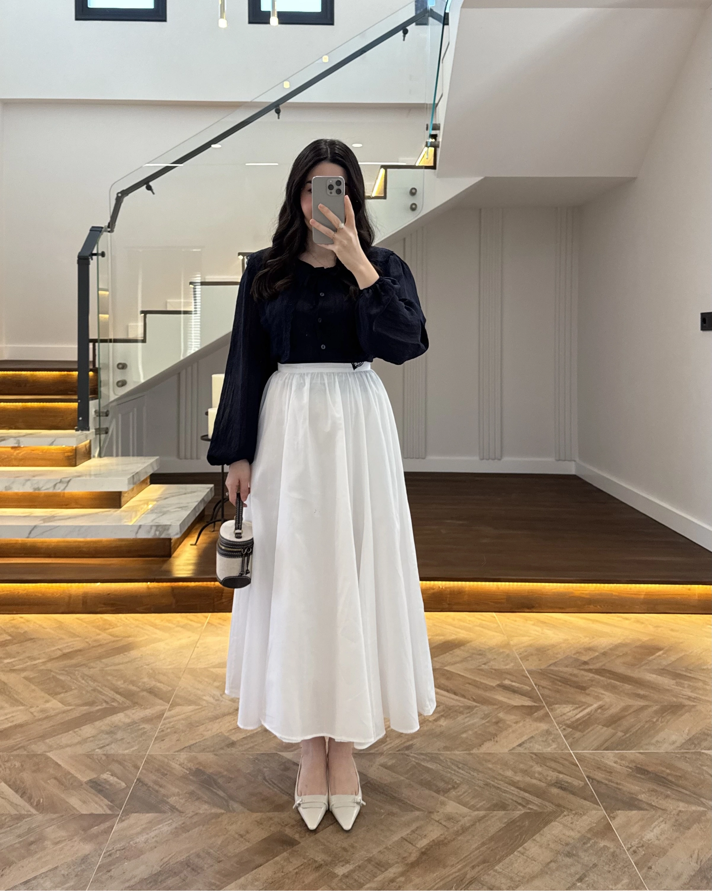 LACİVERT DANTEL YAKA GÖMLEK -2223