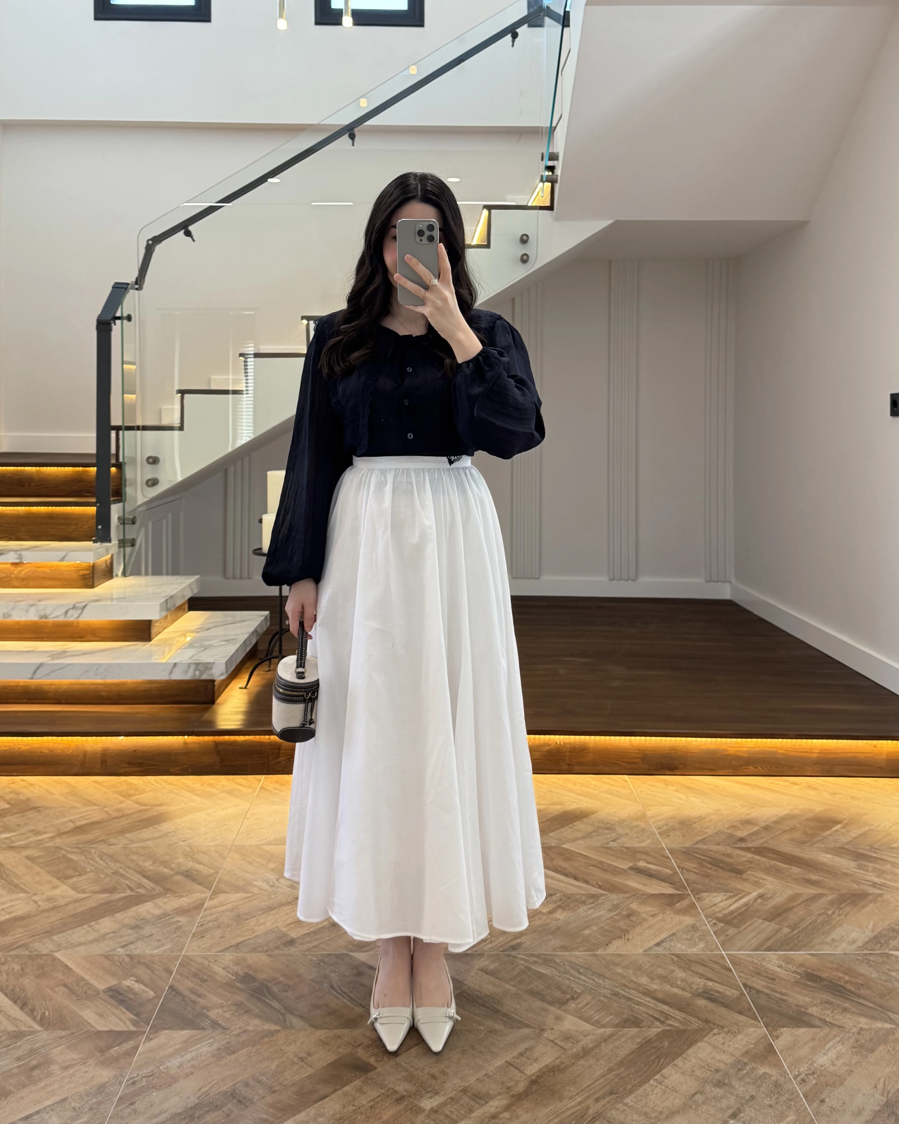 LACİVERT DANTEL YAKA GÖMLEK -2223