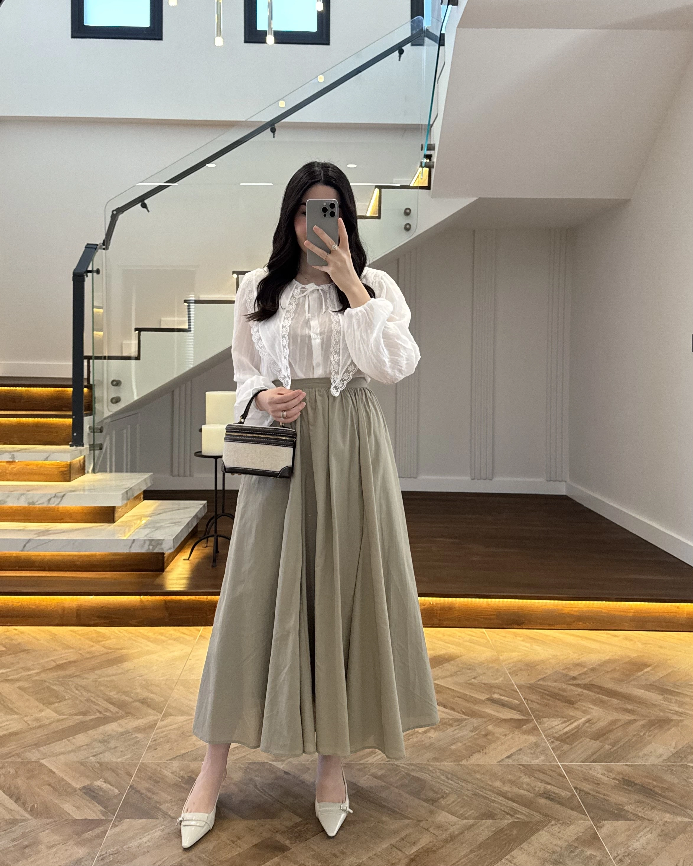 BEYAZ DANTEL YAKA GÖMLEK -2223