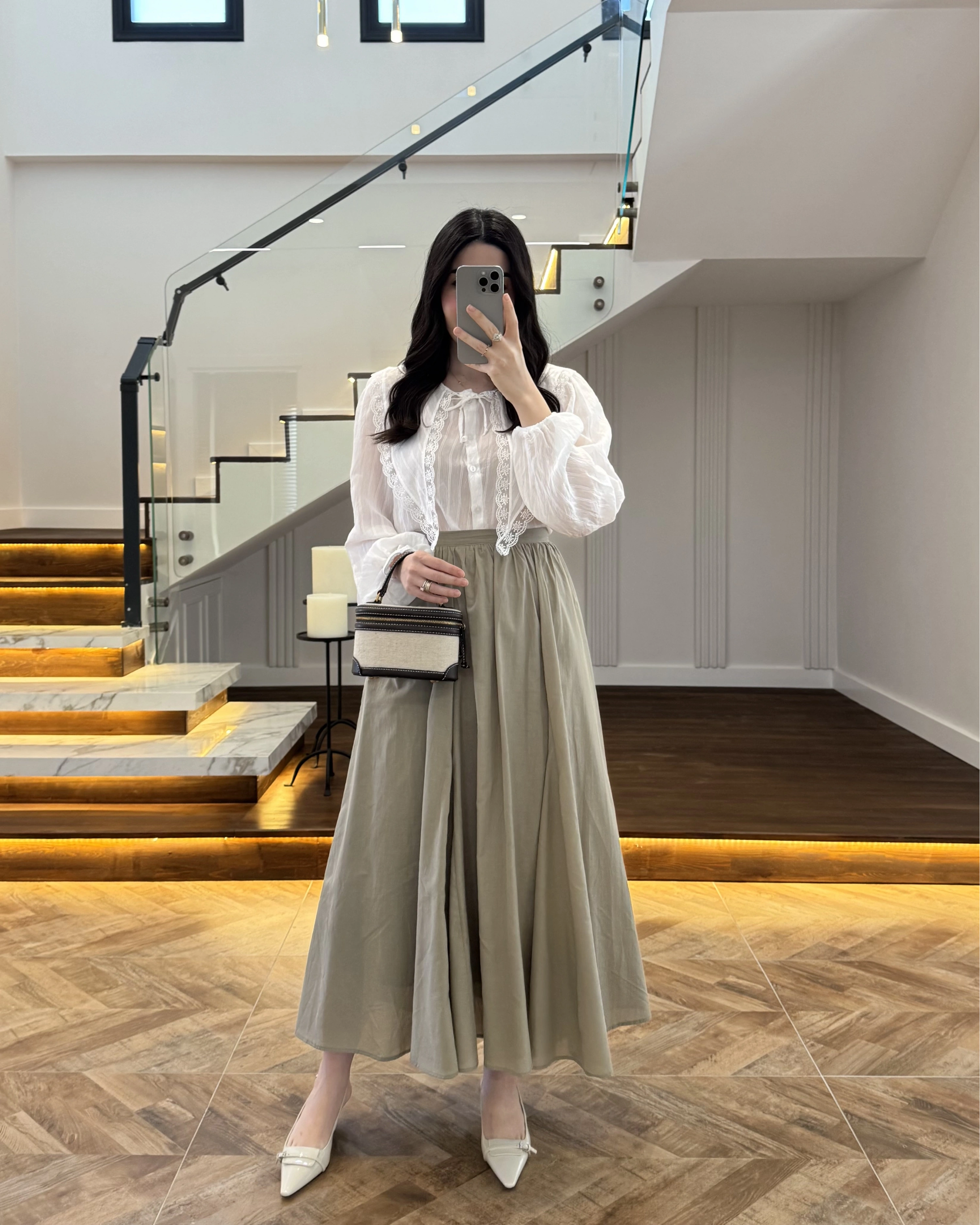 BEYAZ DANTEL YAKA GÖMLEK -2223