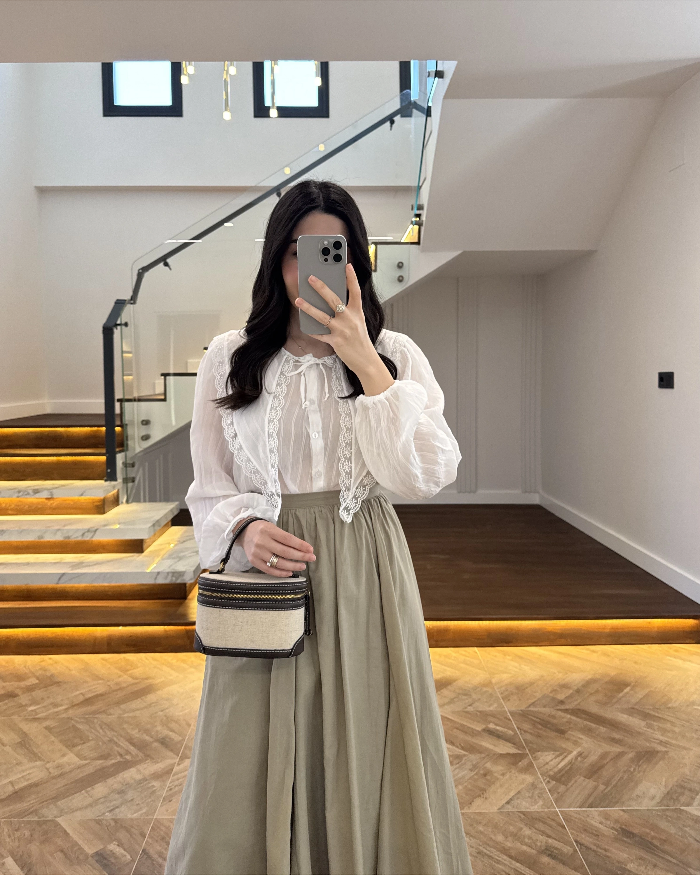 BEYAZ DANTEL YAKA GÖMLEK -2223