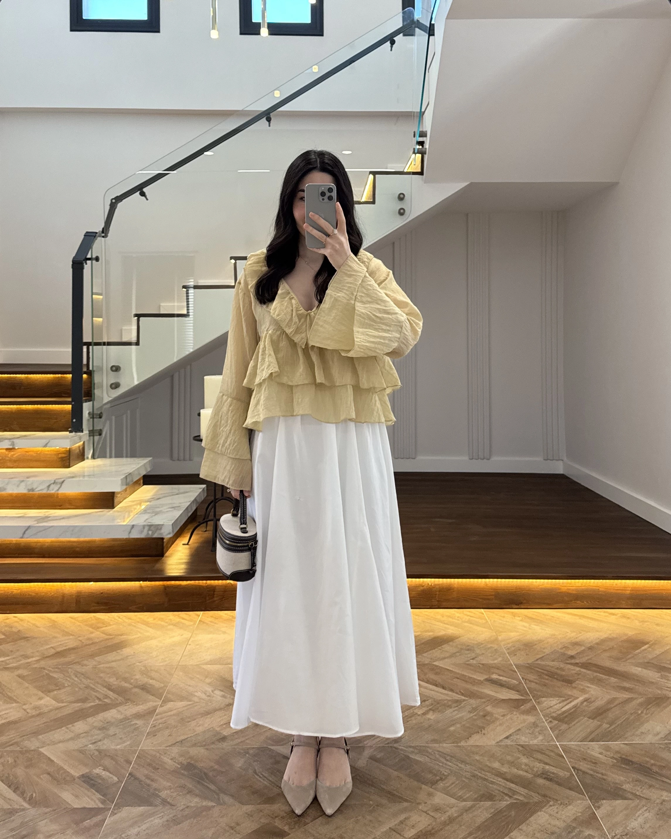 YAĞ YEŞİL KAT KAT DETAY BLUZ-1060