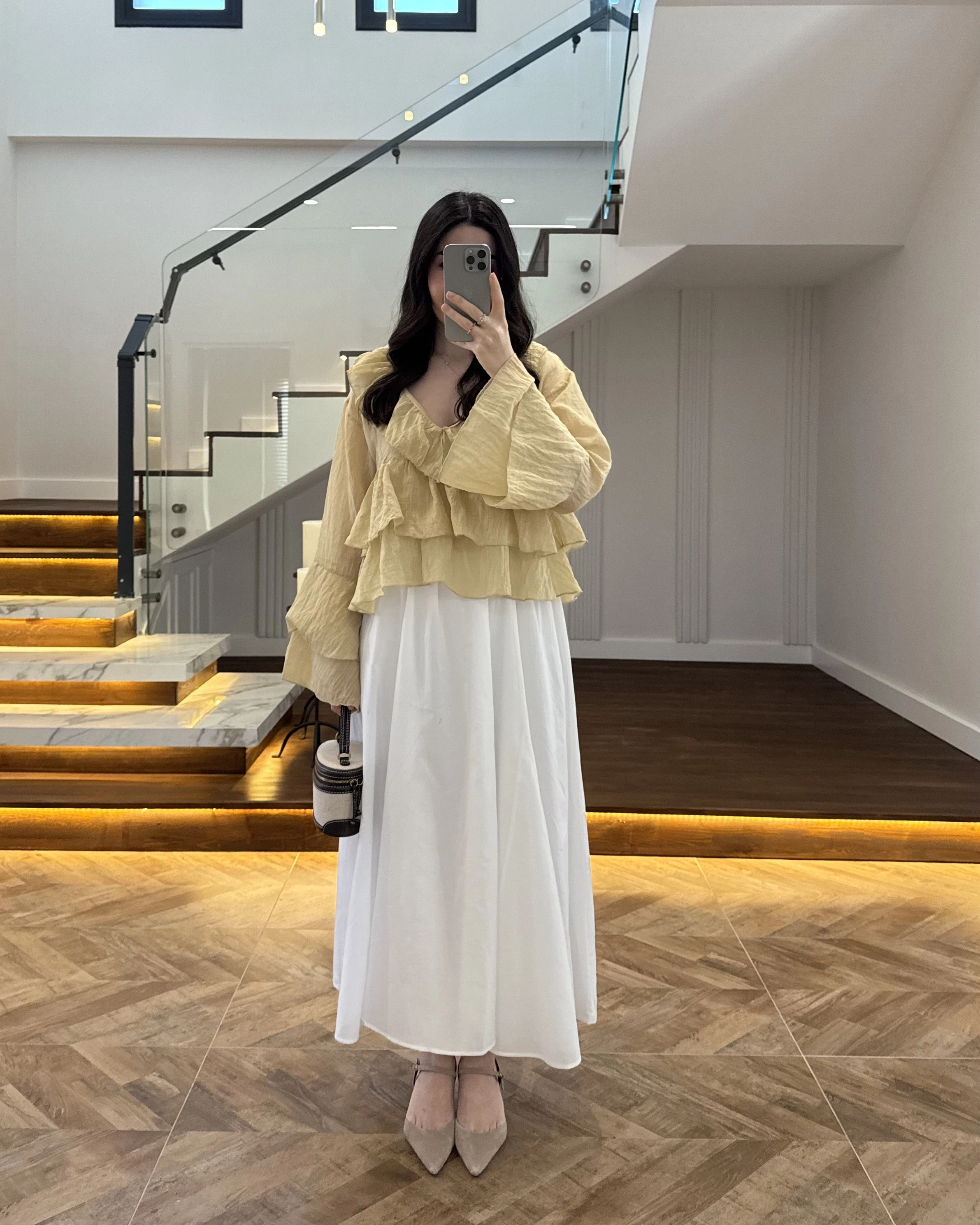 YAĞ YEŞİL KAT KAT DETAY BLUZ-1060