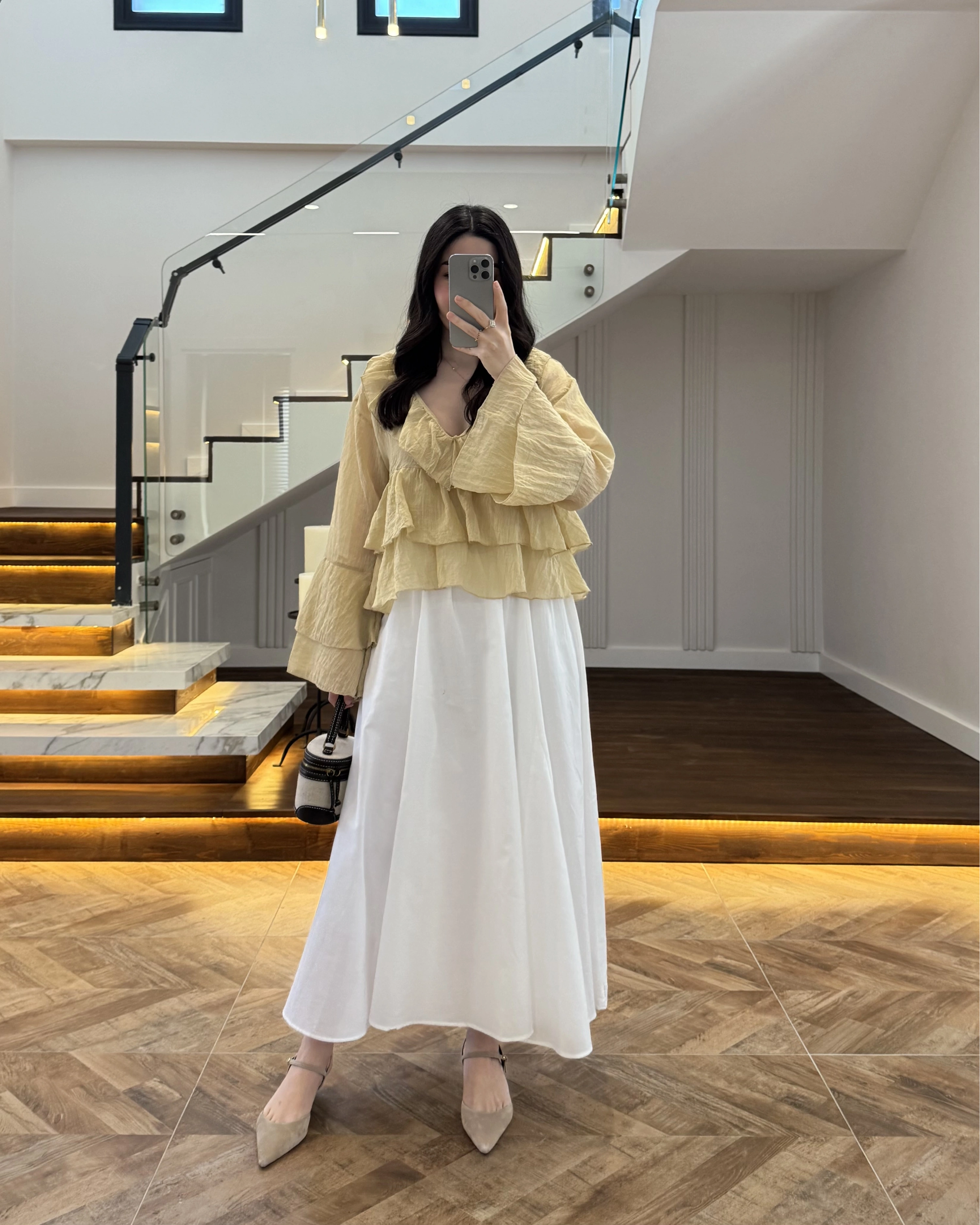 YAĞ YEŞİL KAT KAT DETAY BLUZ-1060