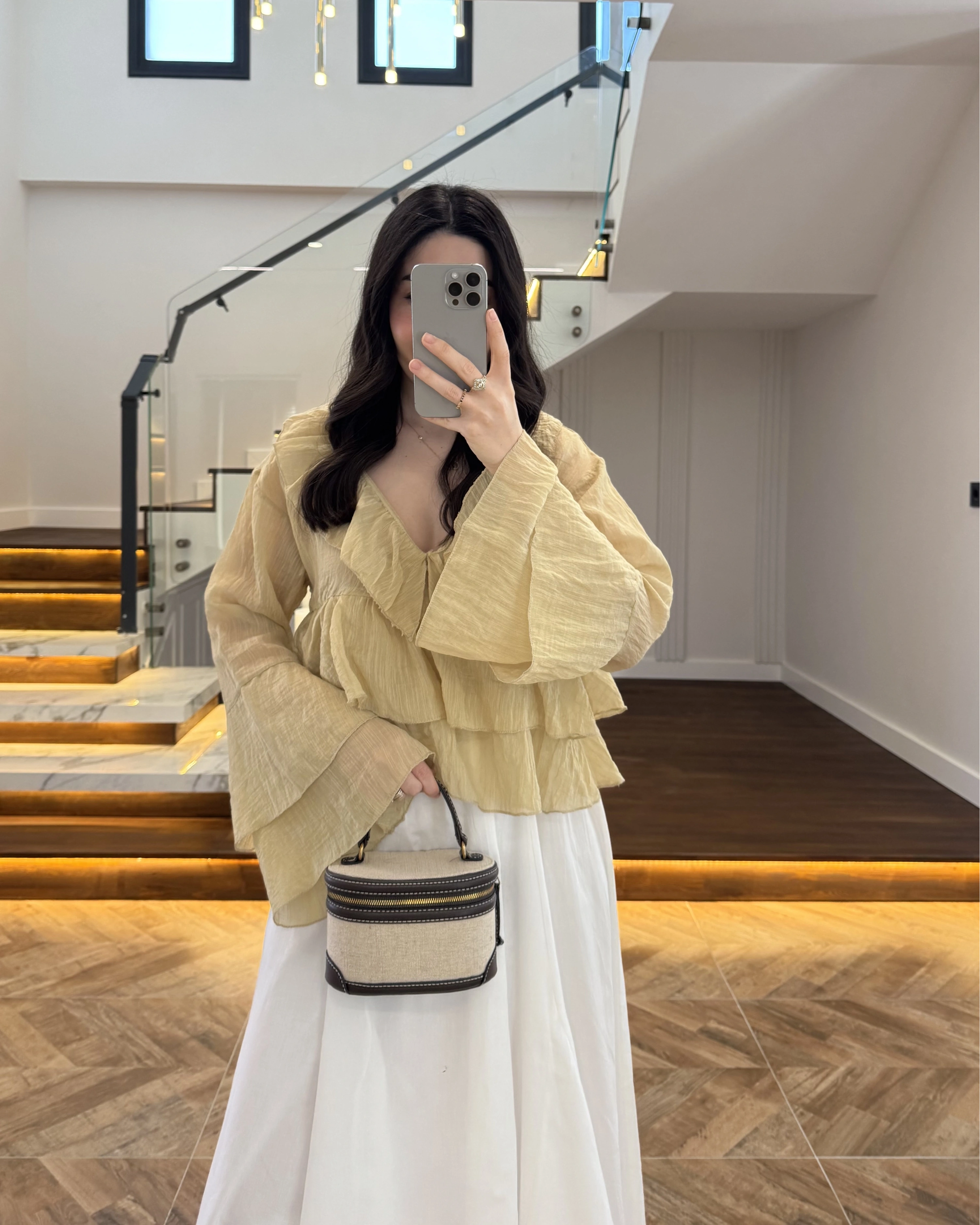 YAĞ YEŞİL KAT KAT DETAY BLUZ-1060