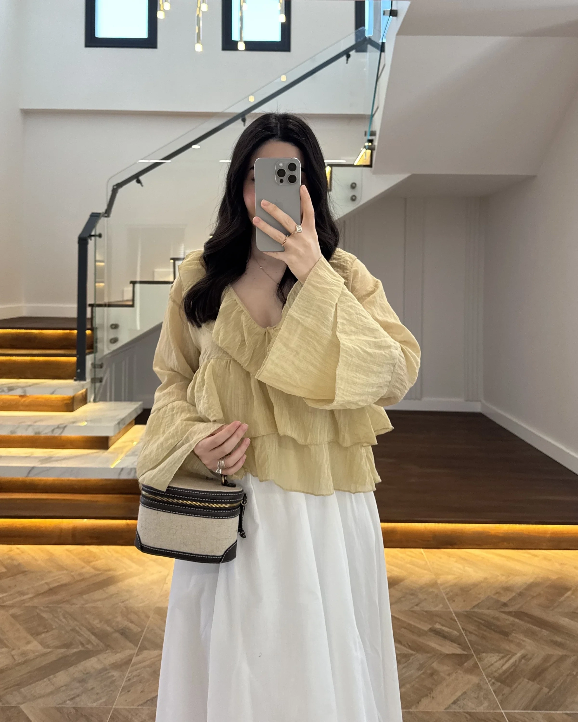 YAĞ YEŞİL KAT KAT DETAY BLUZ-1060