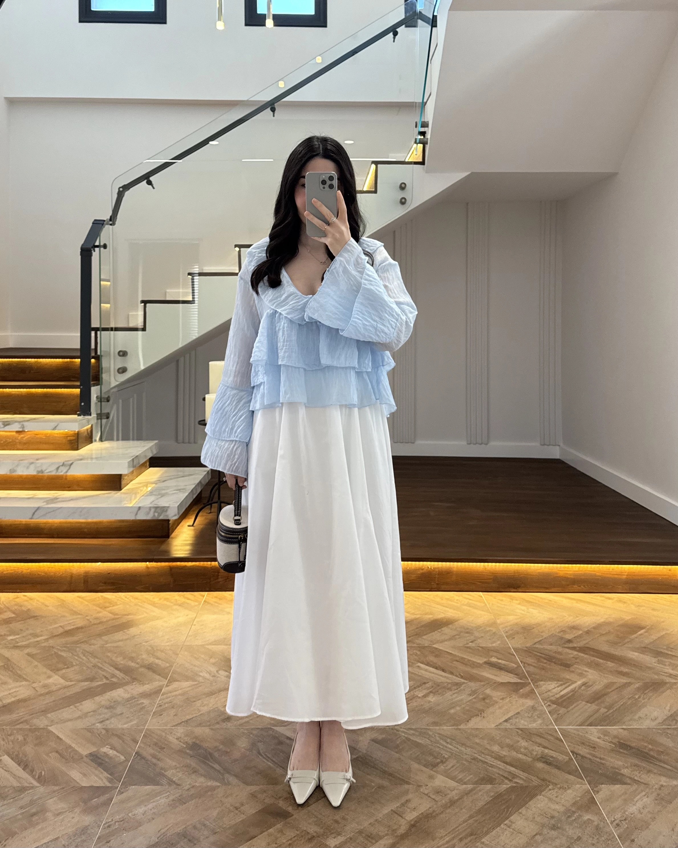 MAVİ KAT KAT DETAY BLUZ-1060