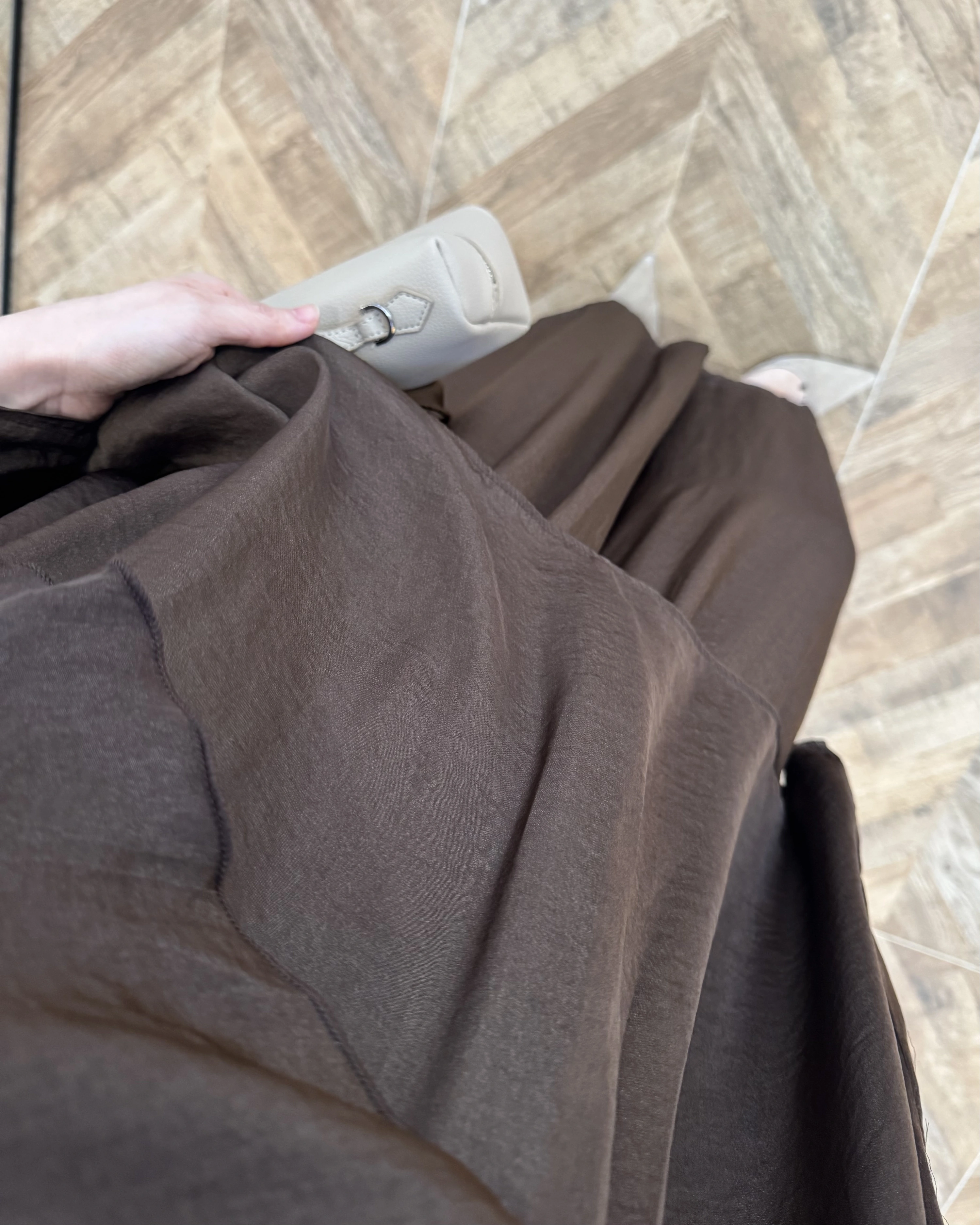 KAHVE ASİMETRİK KESİM OVERSİZE BLUZ PANTOLON TAKIM-1332