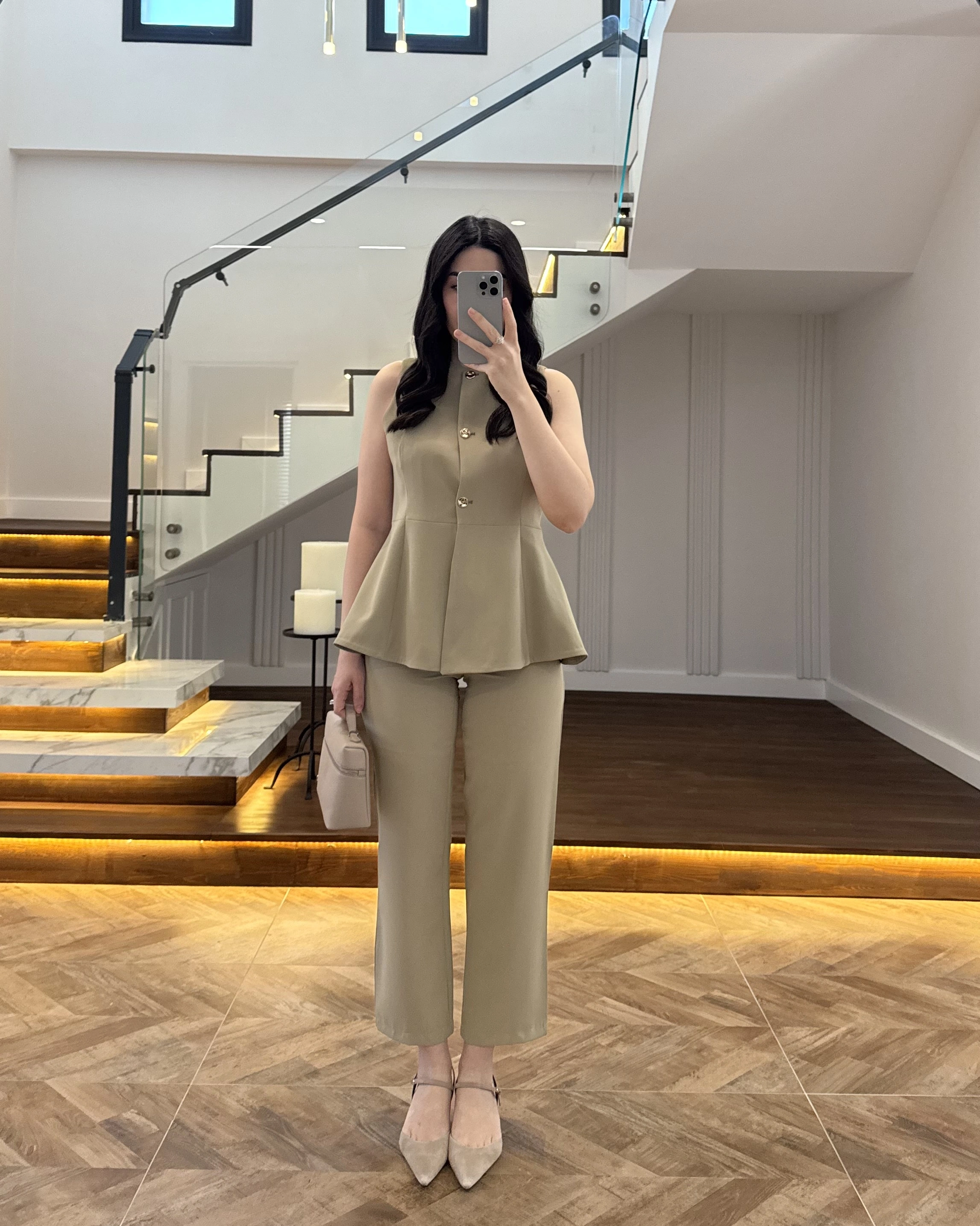 MİNT VOLANLI YELEKLİ TAKIM-8906