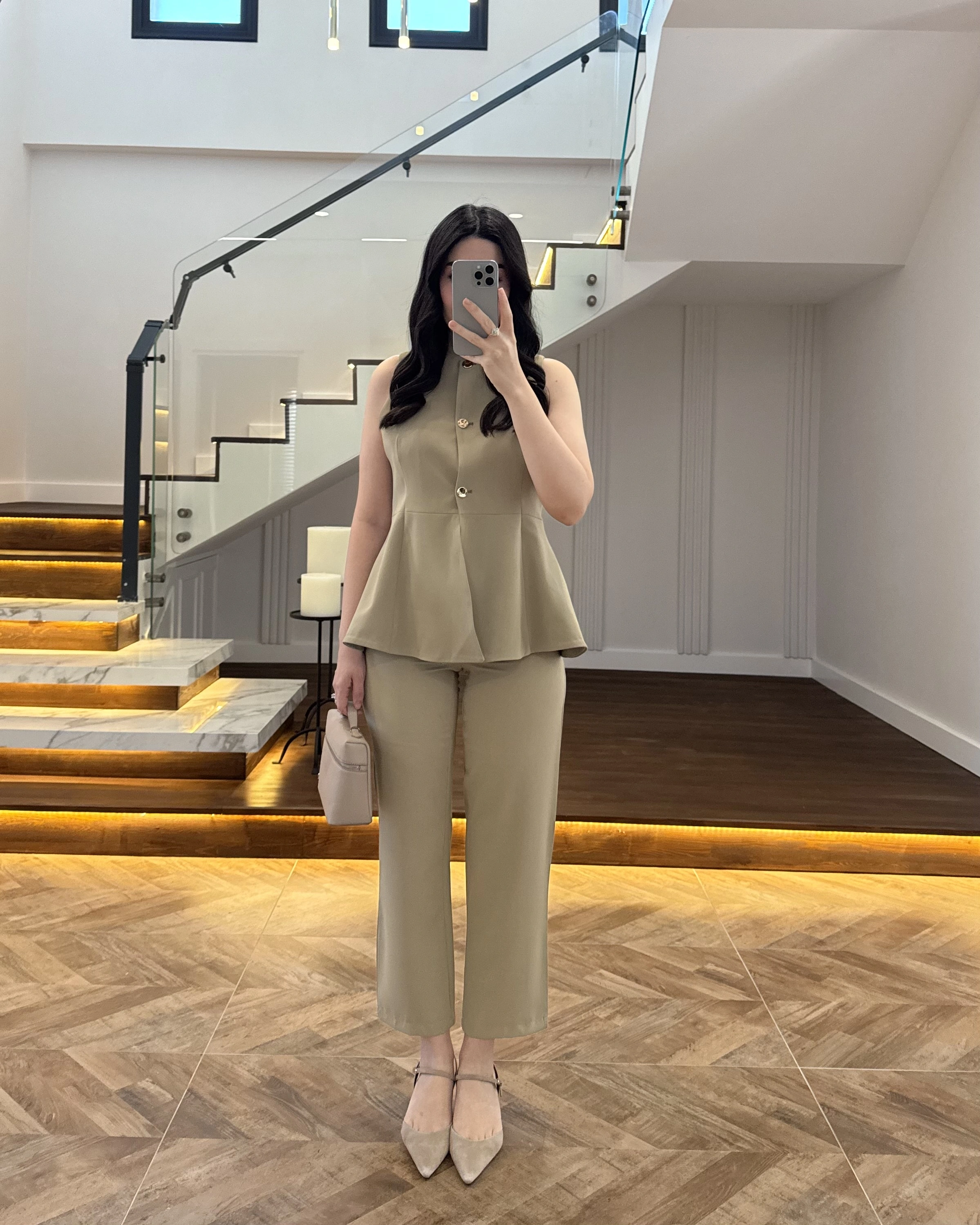 MİNT VOLANLI YELEKLİ TAKIM-8906