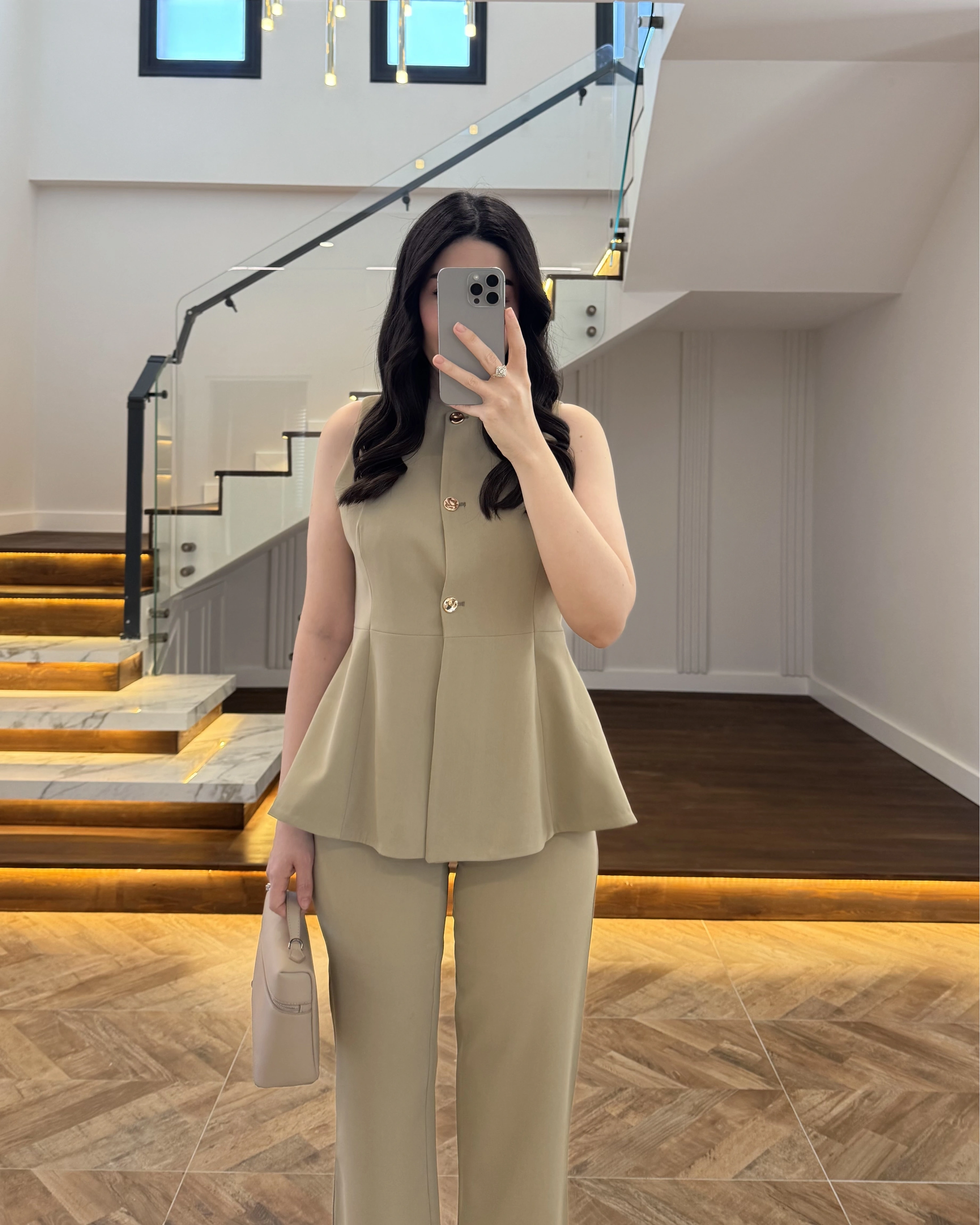 MİNT VOLANLI YELEKLİ TAKIM-8906