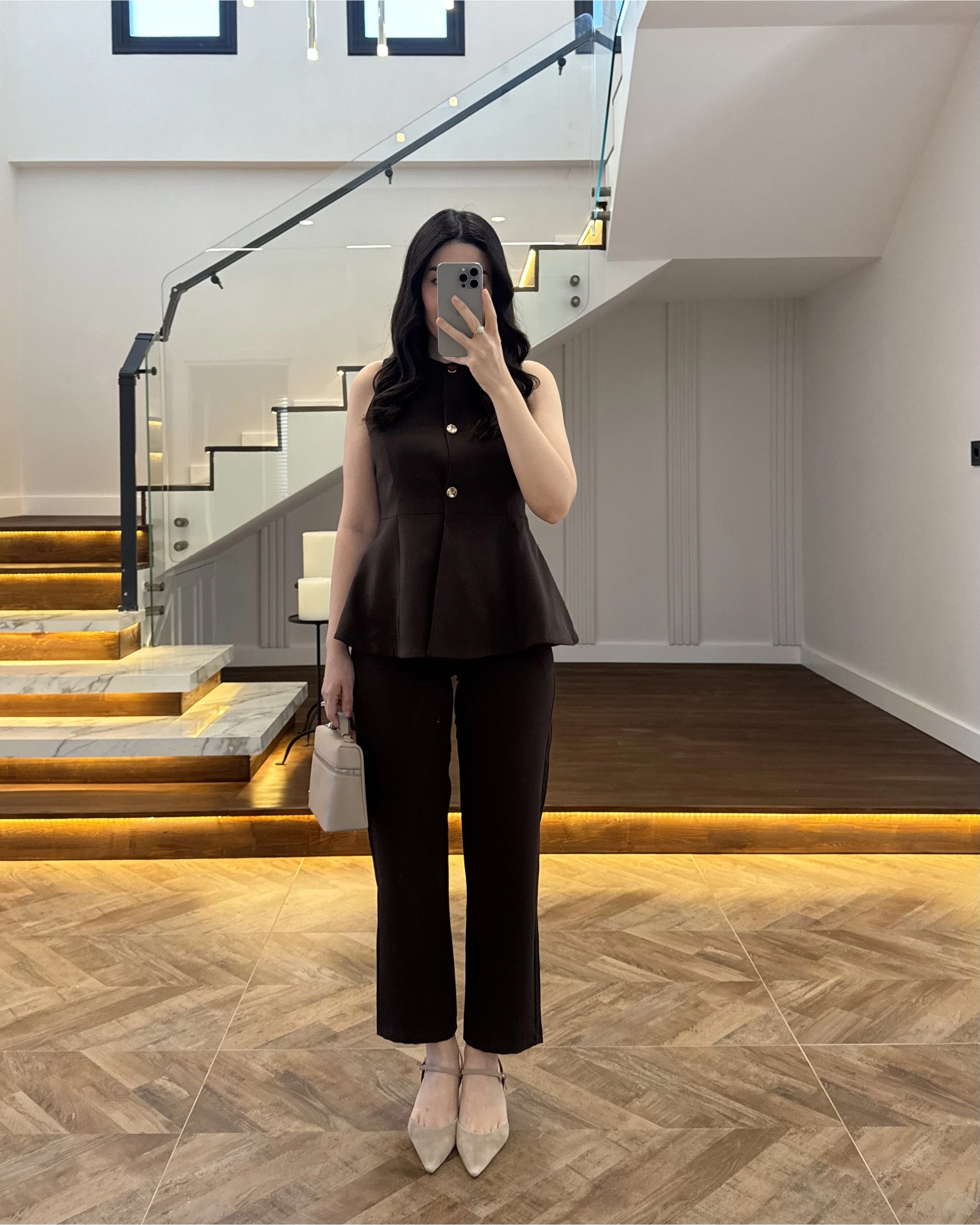 KAHVE VOLANLI YELEKLİ TAKIM-8906