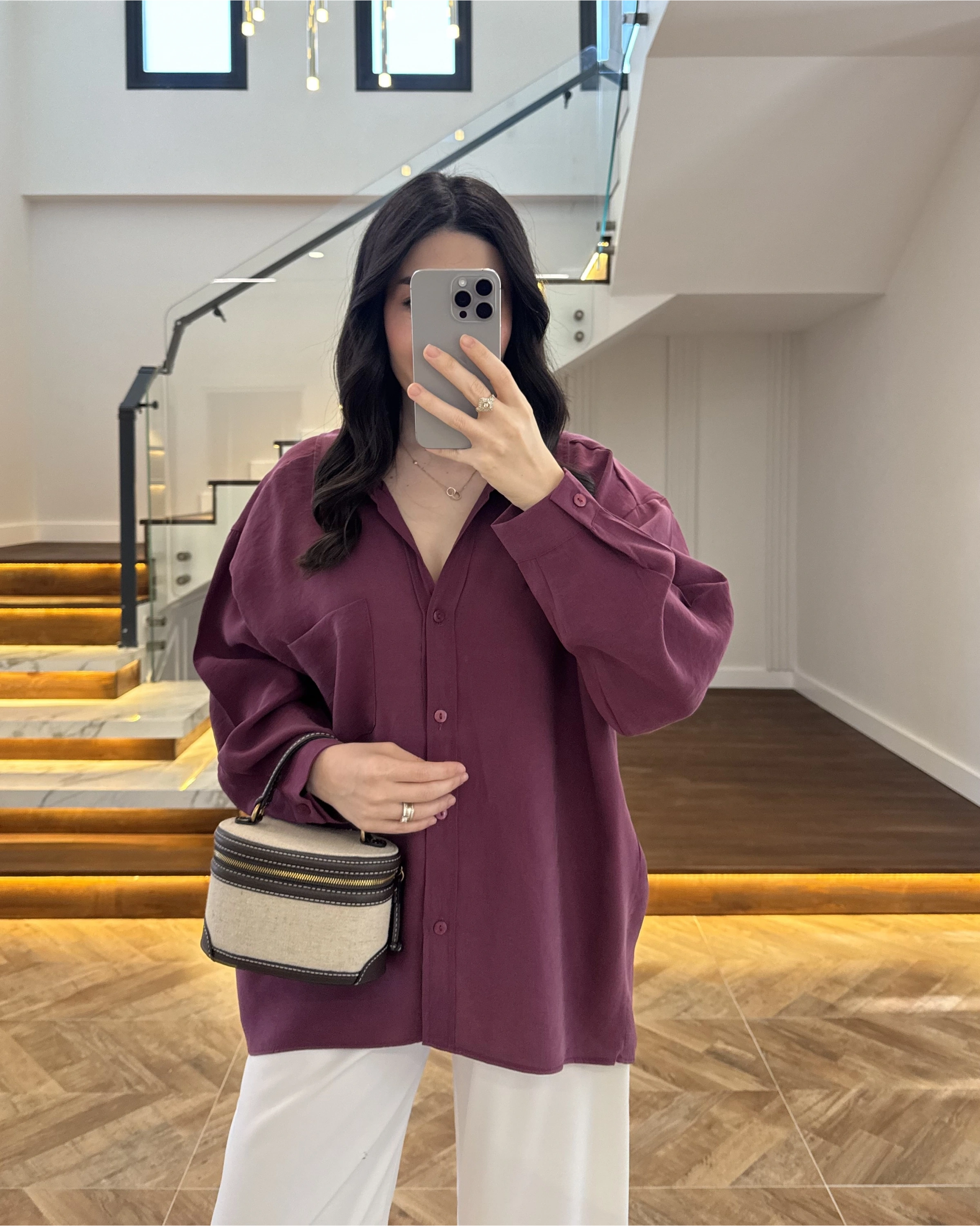 MÜRDÜM DÜŞÜK OMUZLU MODAL GÖMLEK -5050