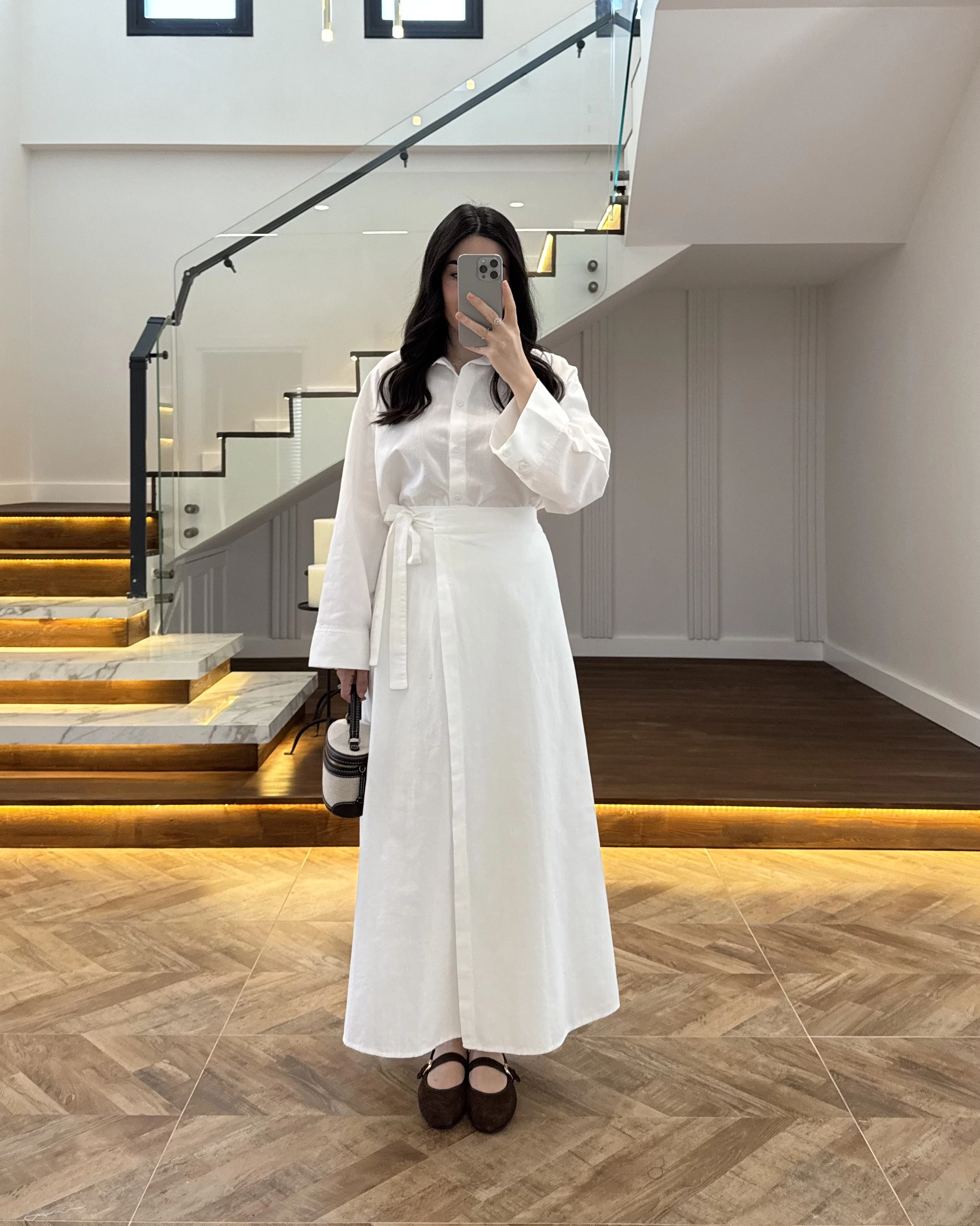 EKRU HAM KETEN ETEK GÖMLEK TAKIM-8973