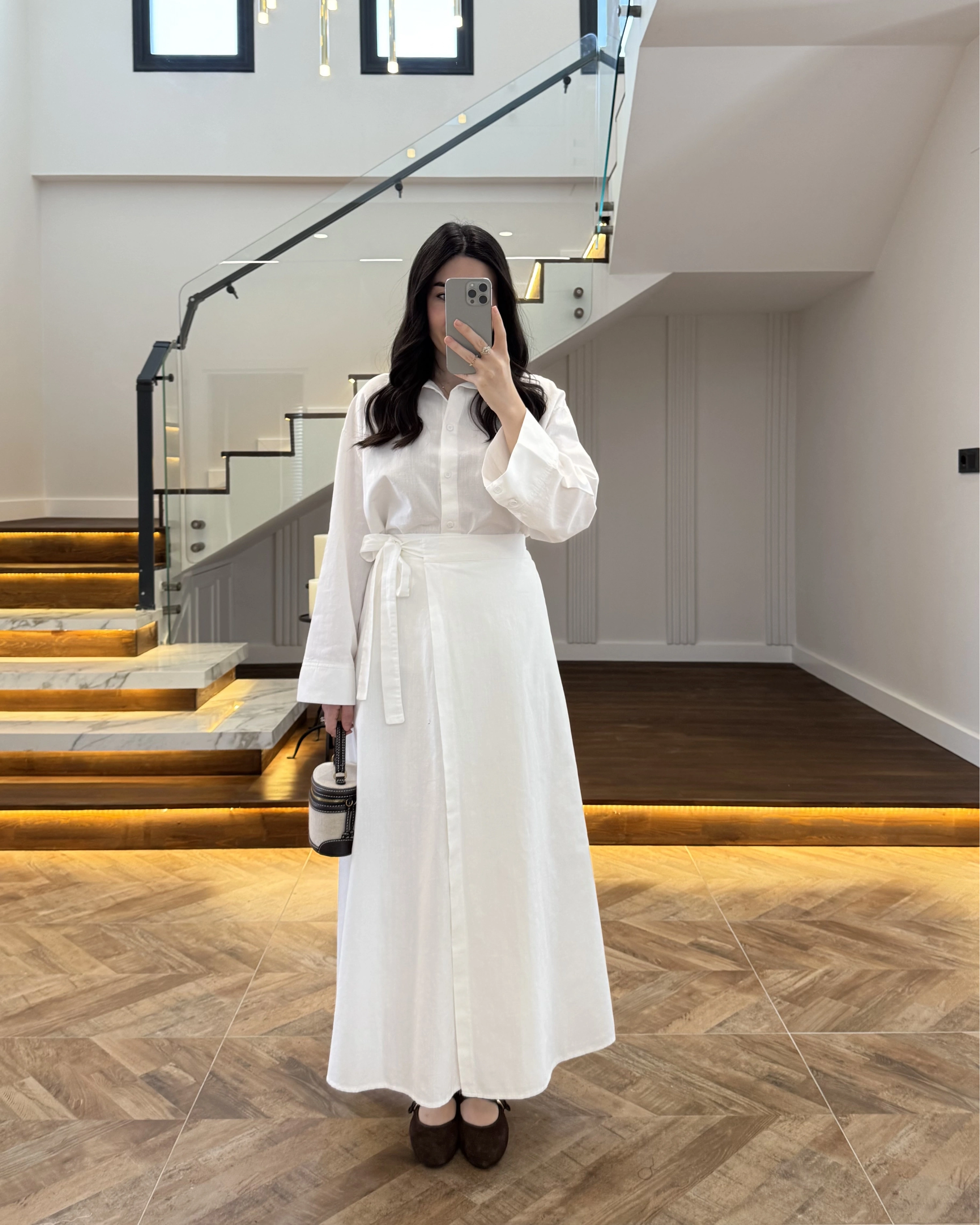 EKRU HAM KETEN ETEK GÖMLEK TAKIM-8973