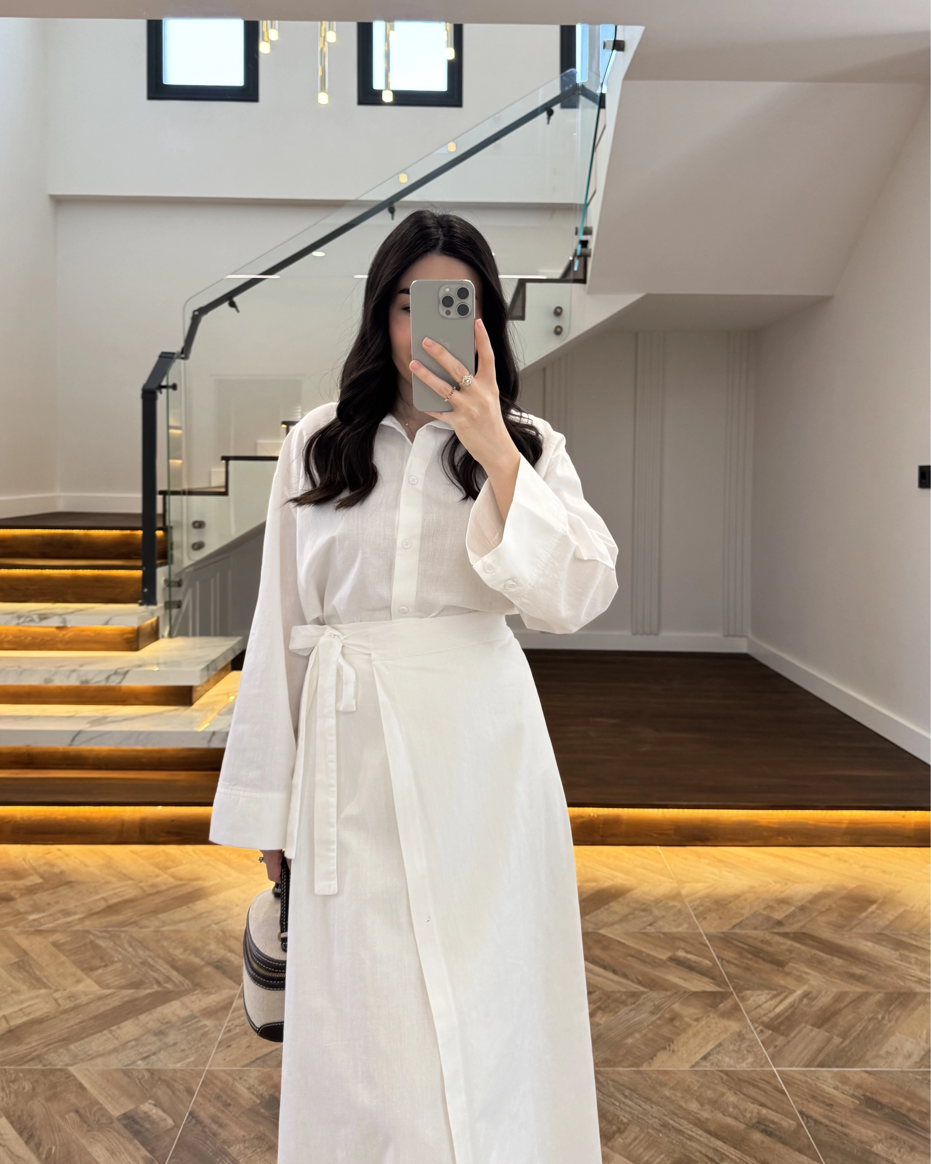 EKRU HAM KETEN ETEK GÖMLEK TAKIM-8973