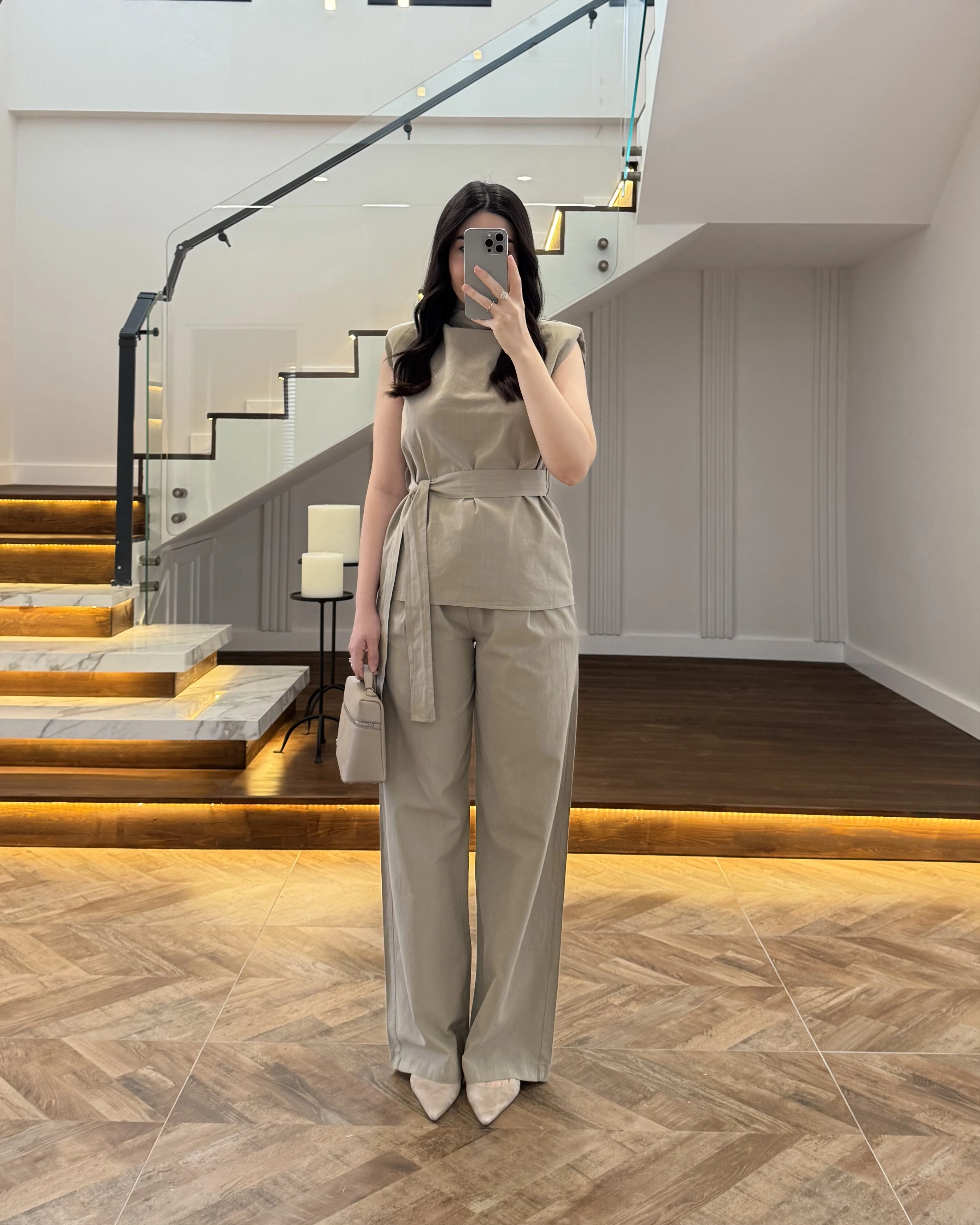 VİZON DEGAJE YAKA TAKIM KEMERLİ TAKIM -8965