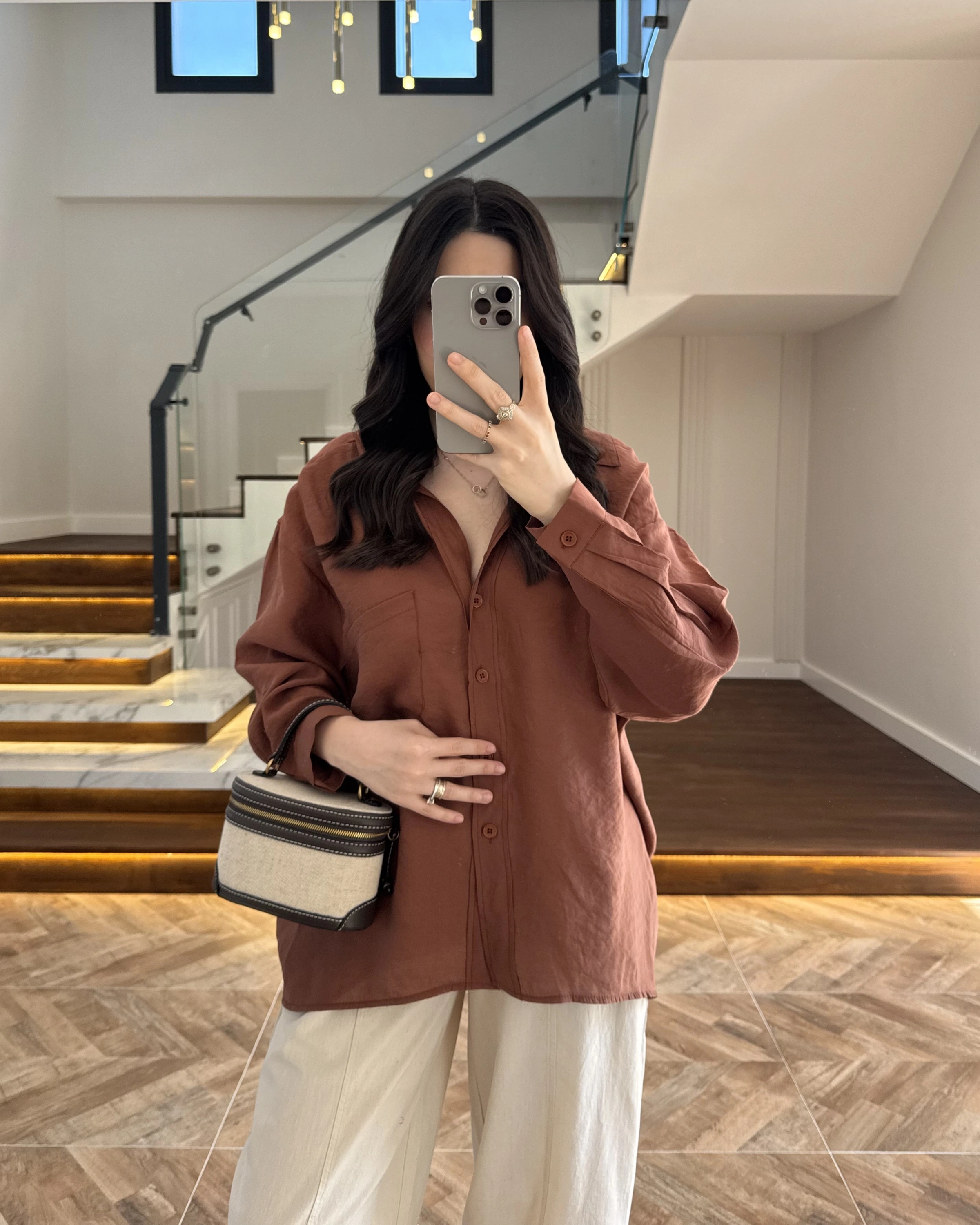 TARÇIN DÜŞÜK OMUZ TENSEL GÖMLEK-4612