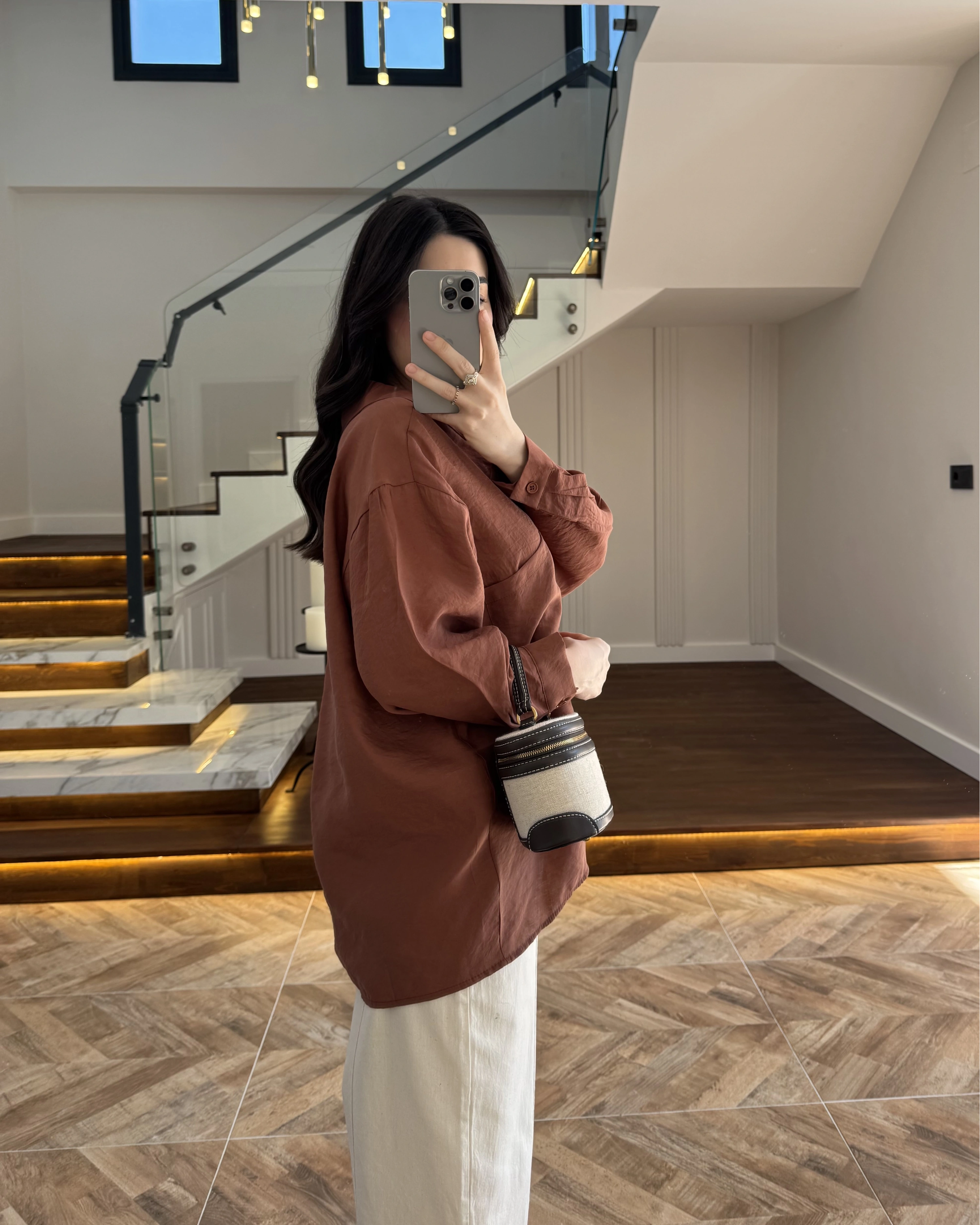 TARÇIN DÜŞÜK OMUZ TENSEL GÖMLEK-4612