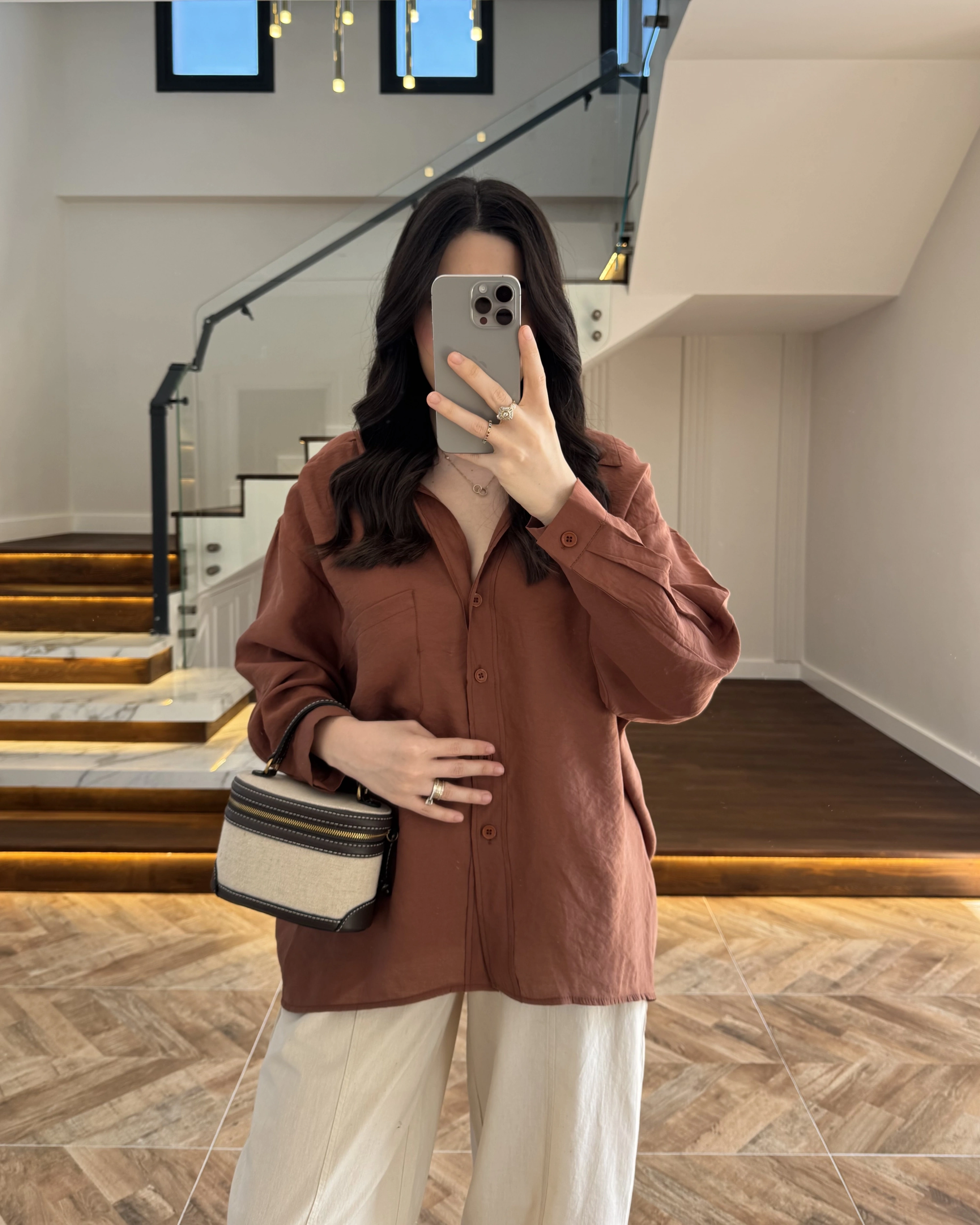 TARÇIN DÜŞÜK OMUZ TENSEL GÖMLEK-4612