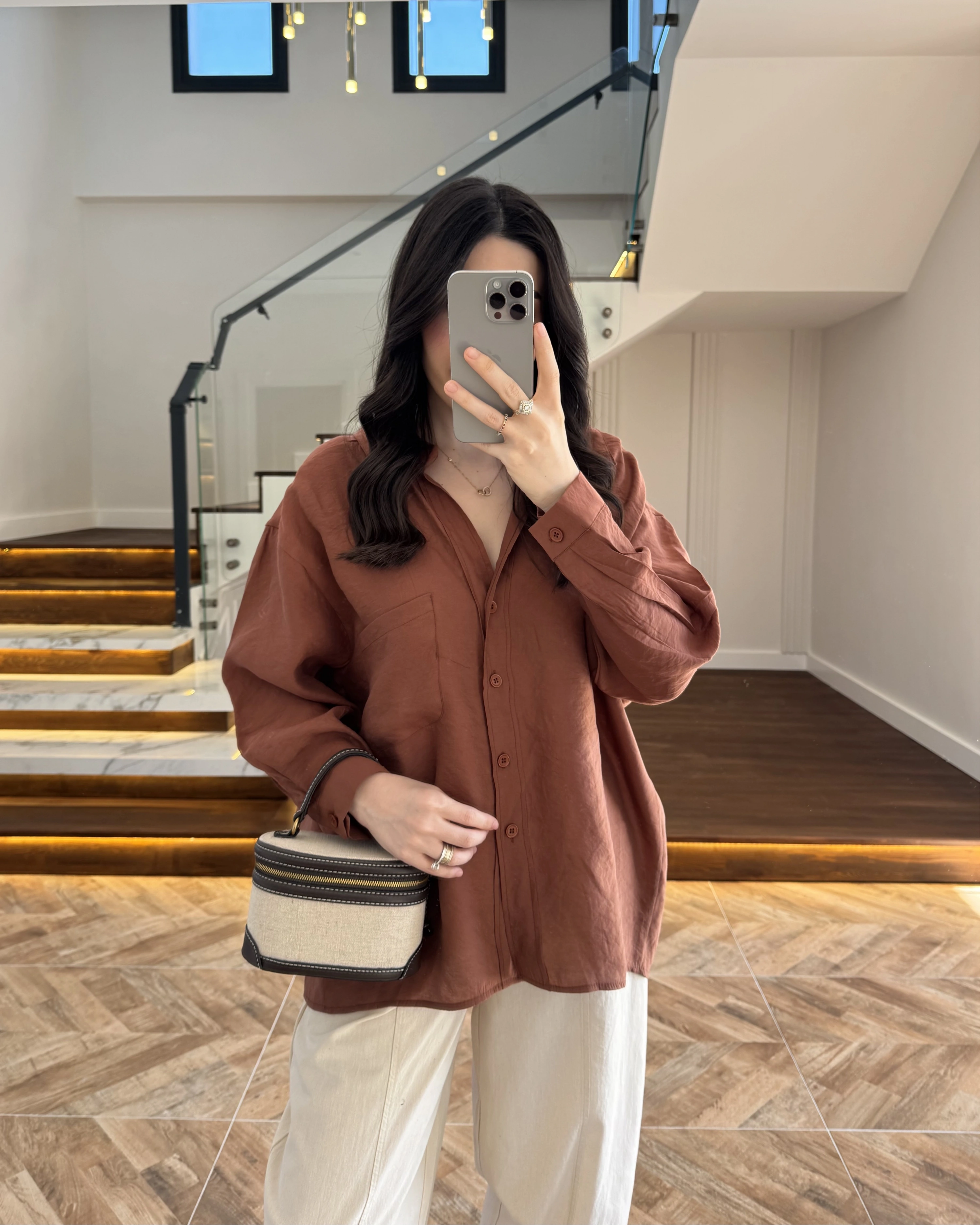 TARÇIN DÜŞÜK OMUZ TENSEL GÖMLEK-4612