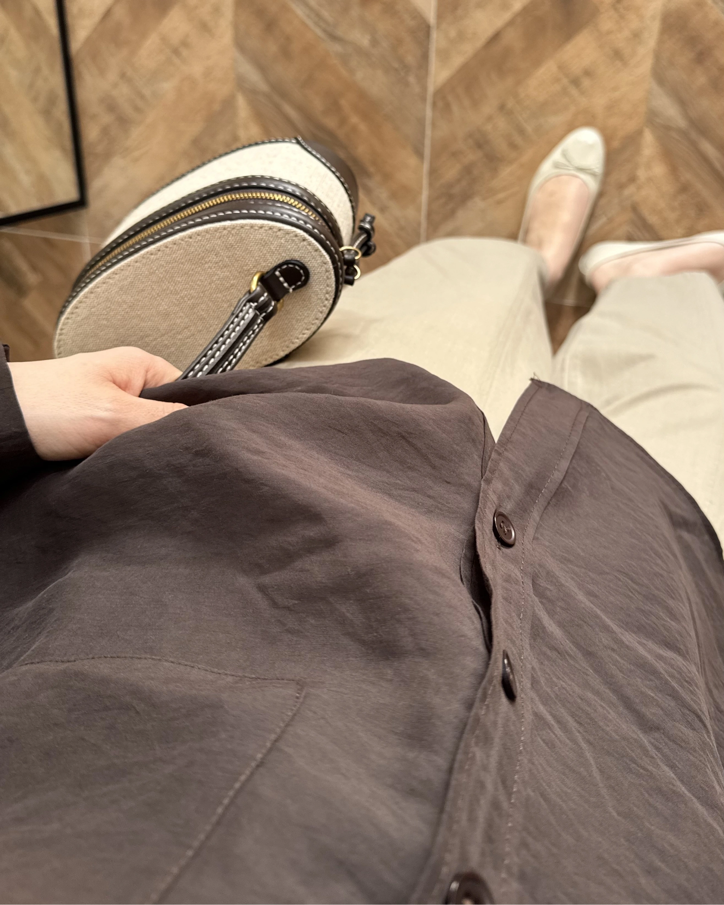 KAHVE DÜŞÜK OMUZ TENSEL GÖMLEK-4612