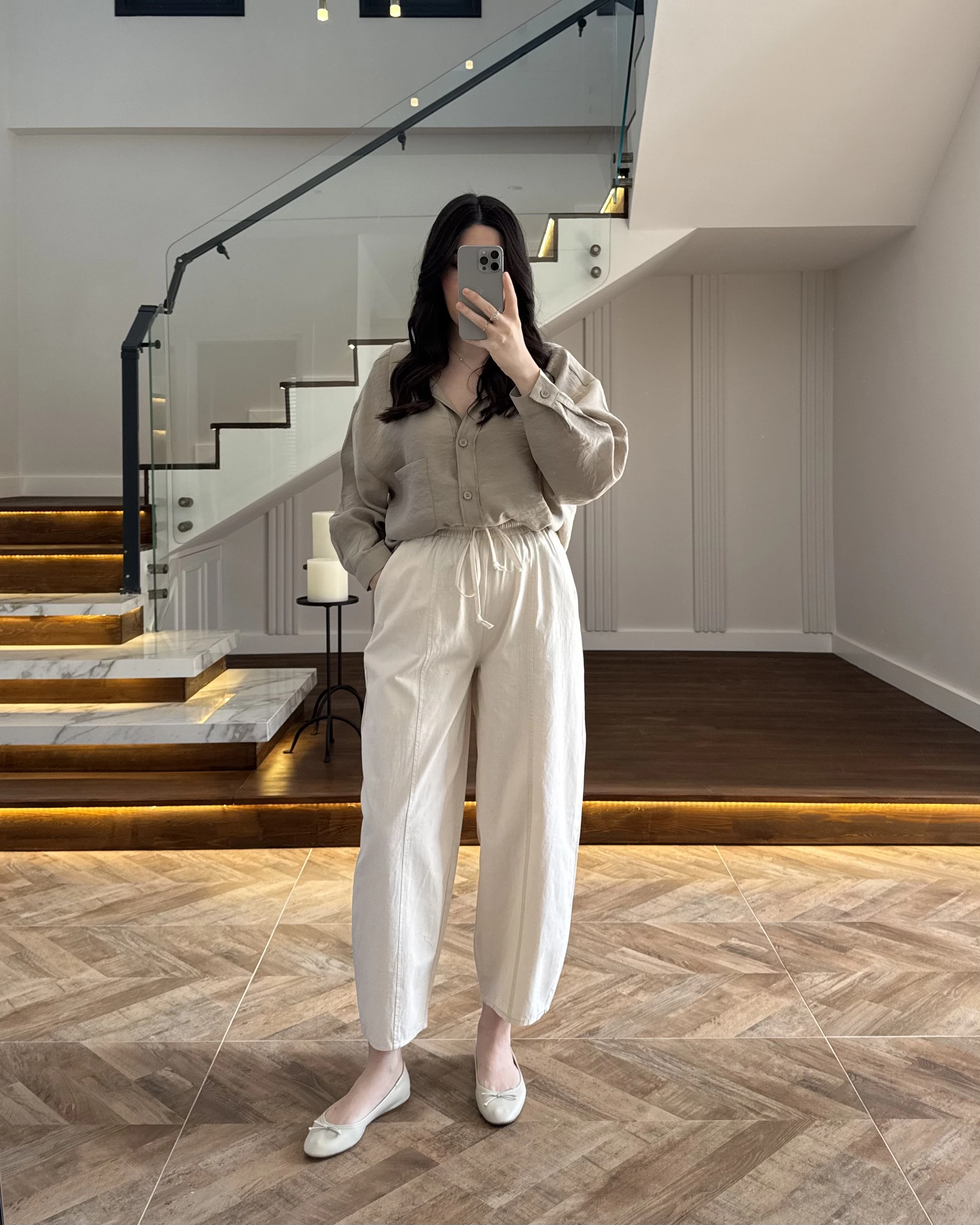 LASTİKLİ ŞALVAR PANTOLON NATURAL-3905