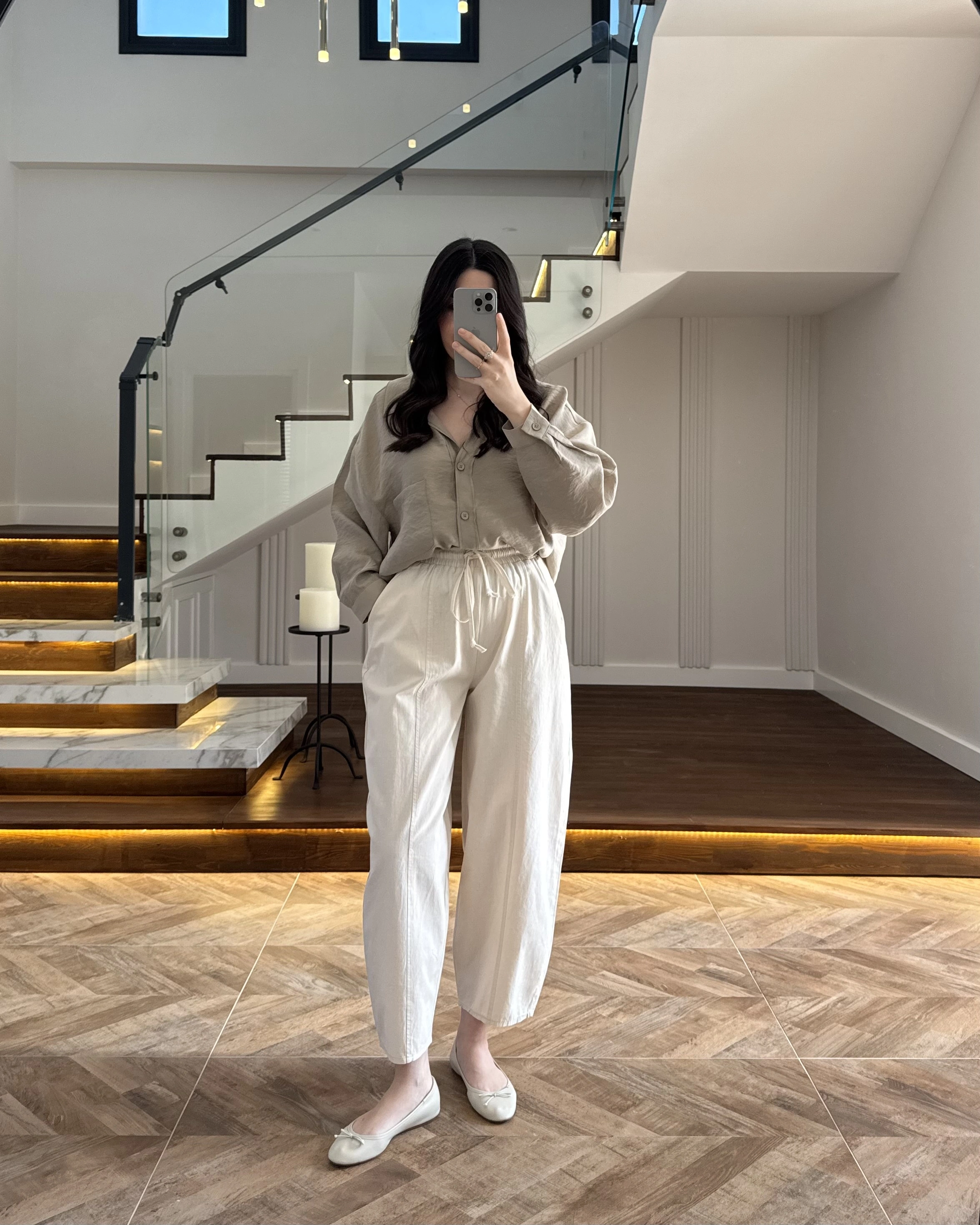 LASTİKLİ ŞALVAR PANTOLON NATURAL-3905