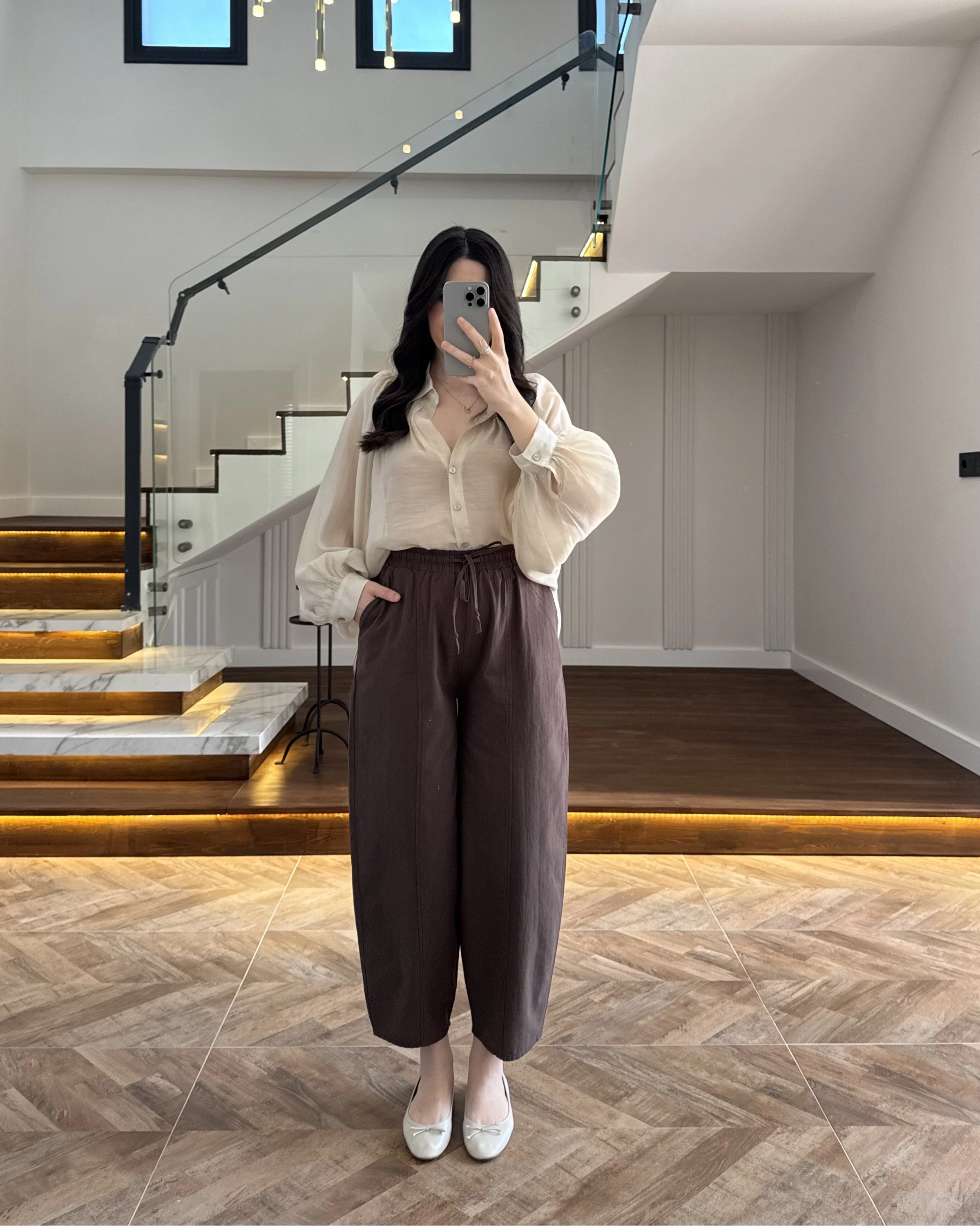 LASTİKLİ ŞALVAR PANTOLON KAHVE-3905