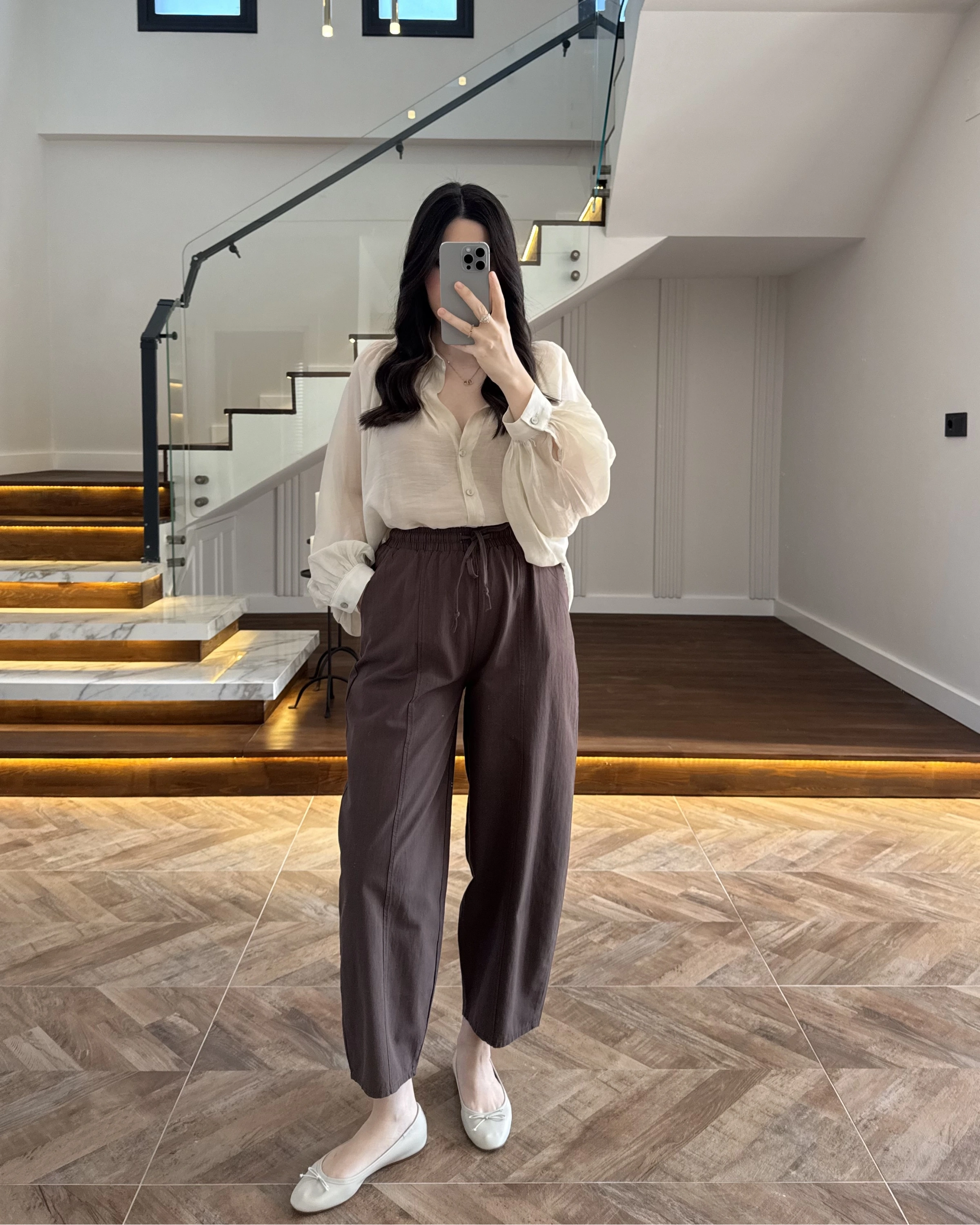 LASTİKLİ ŞALVAR PANTOLON KAHVE-3905