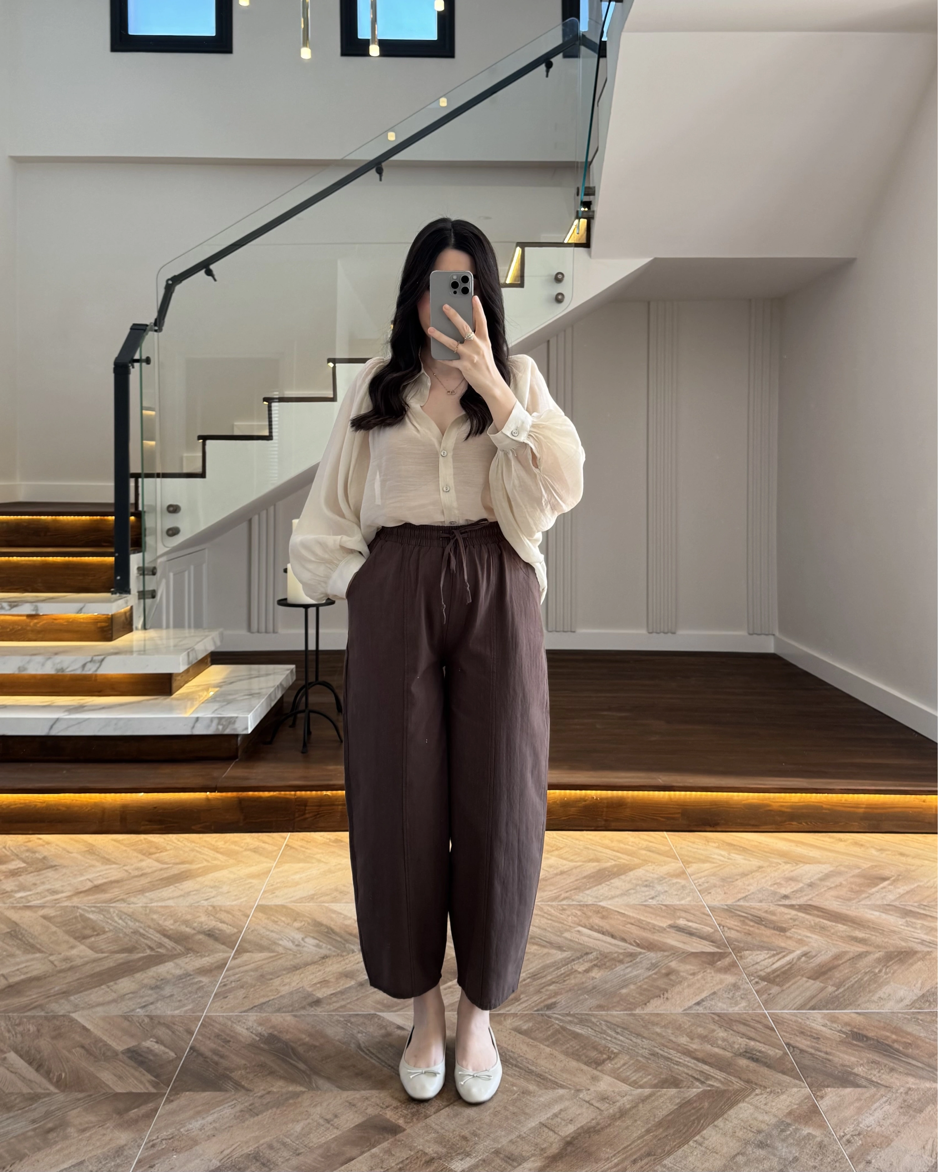 LASTİKLİ ŞALVAR PANTOLON KAHVE-3905