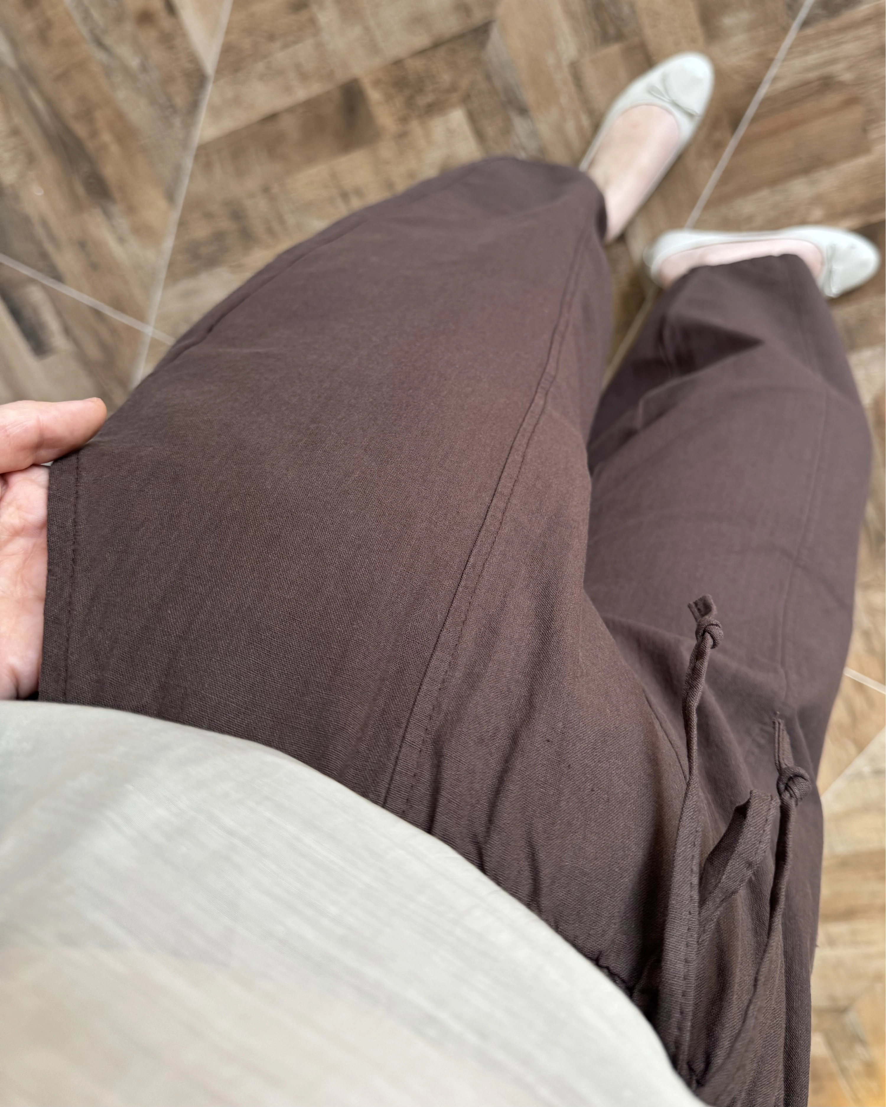 LASTİKLİ ŞALVAR PANTOLON KAHVE-3905