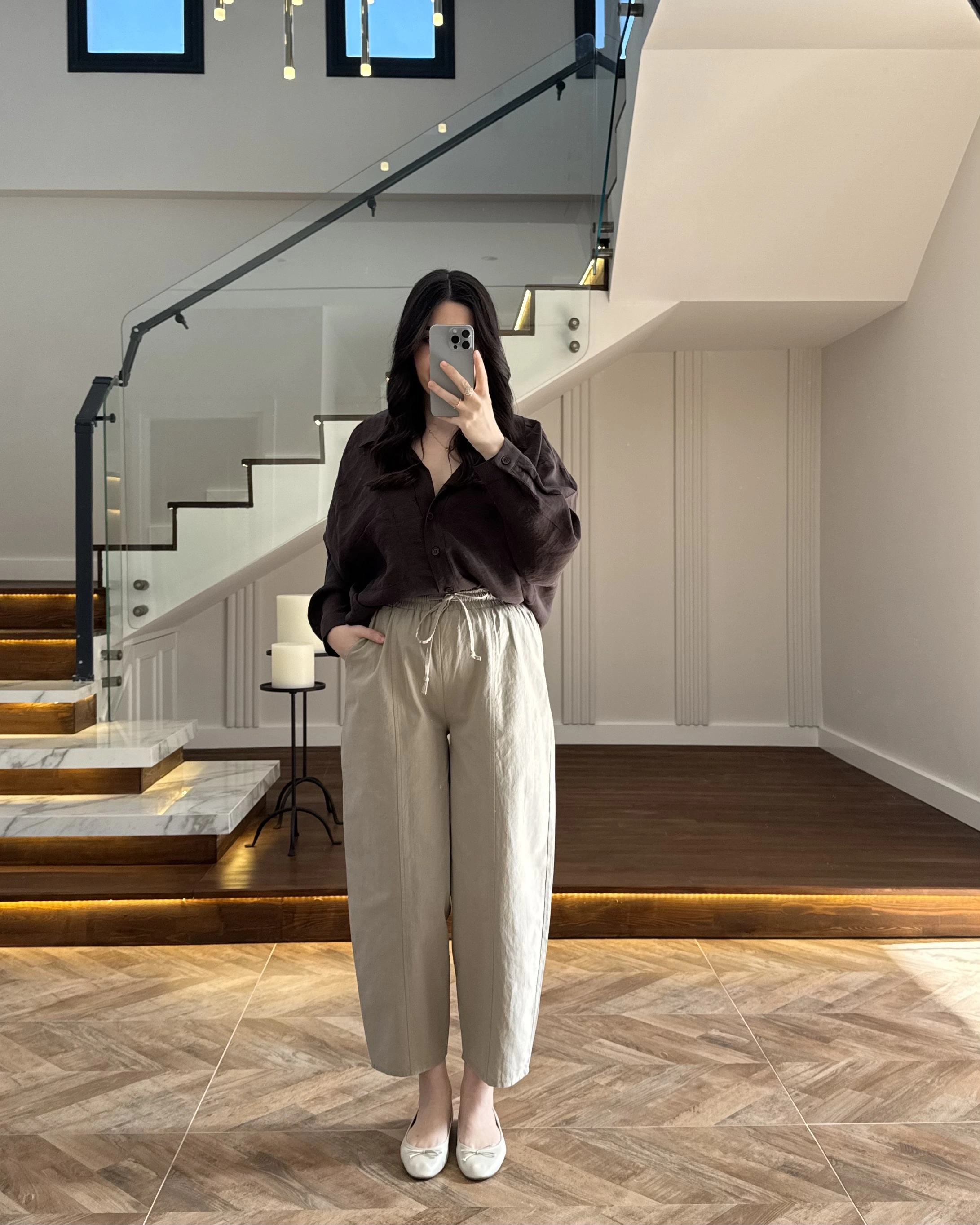 LASTİKLİ ŞALVAR PANTOLON VİZON-3905