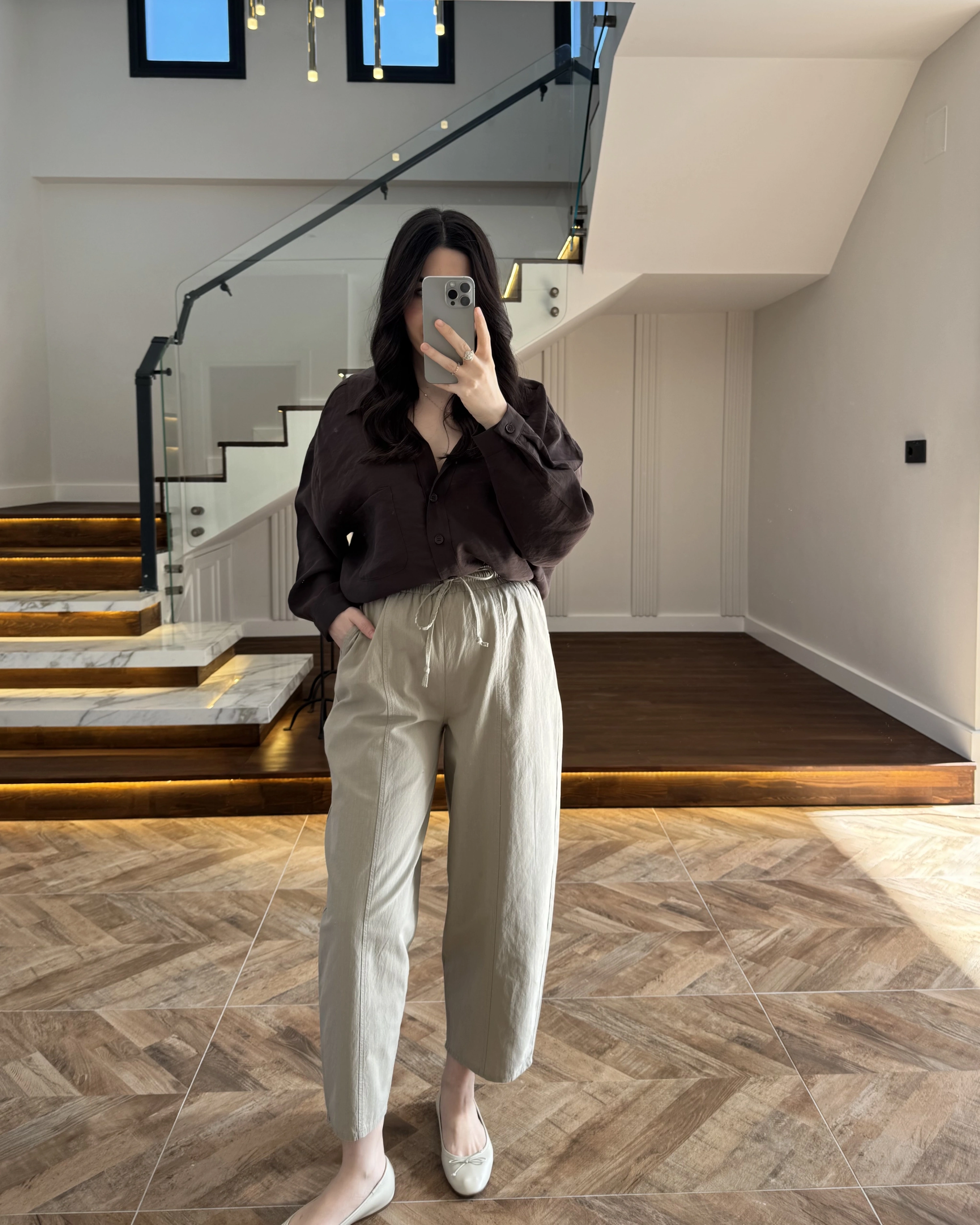 LASTİKLİ ŞALVAR PANTOLON VİZON-3905