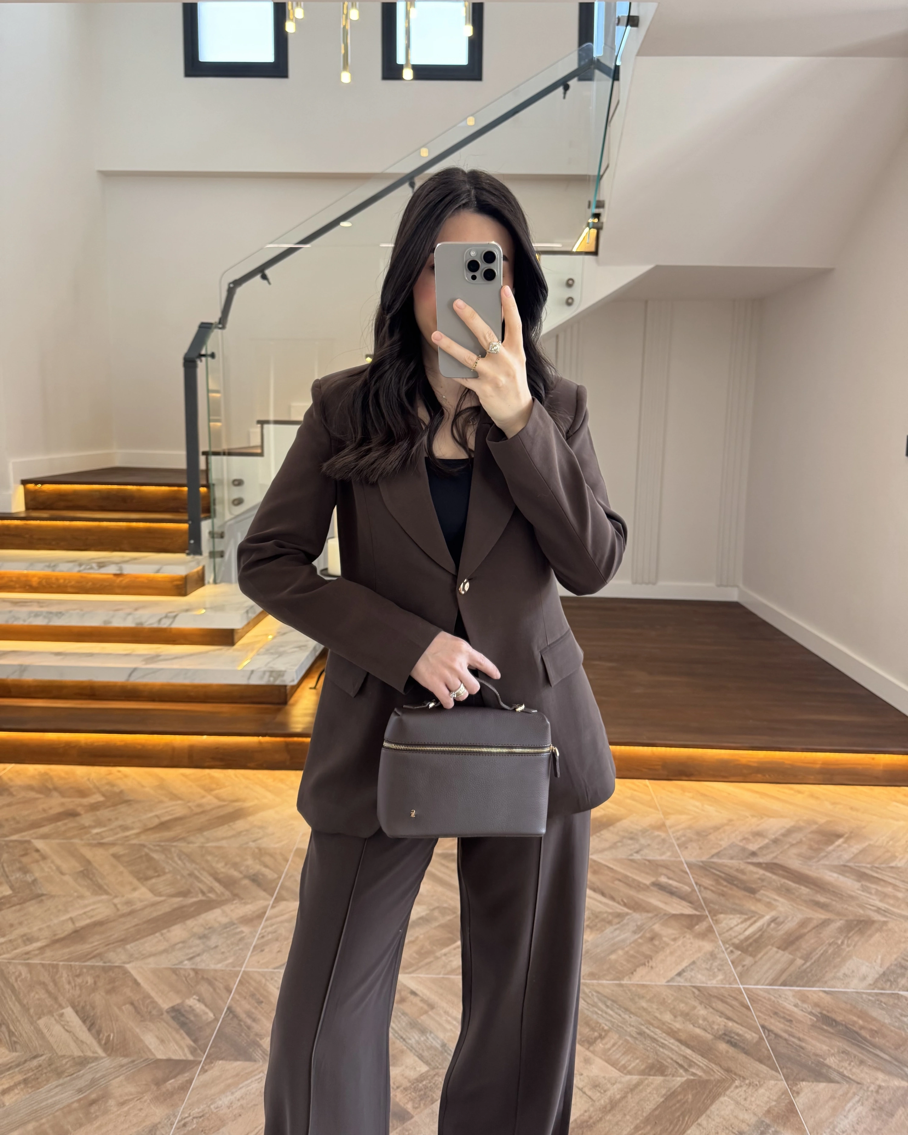 KAHVE GOLD DÜĞMELİ CEKET TAKIM-9031