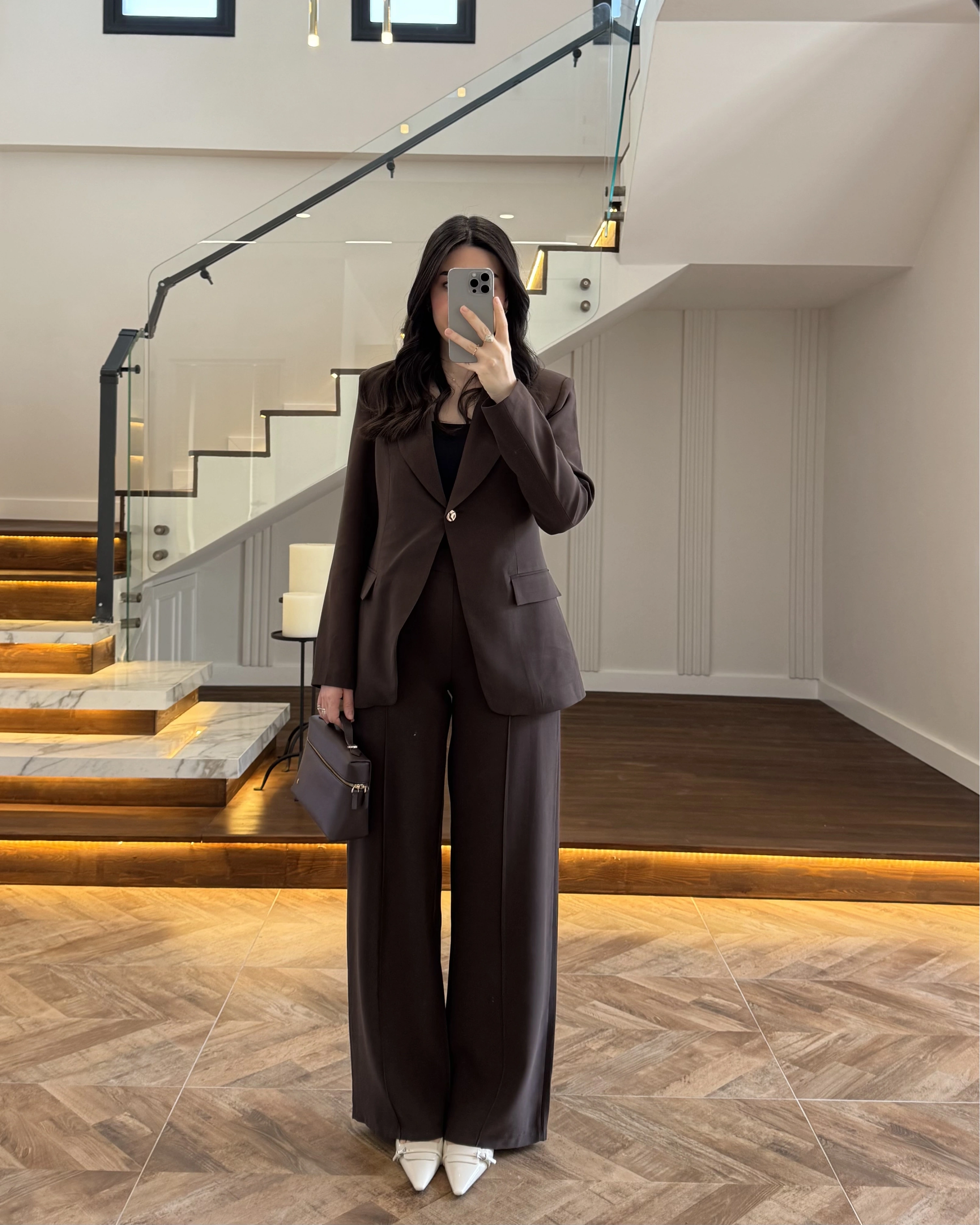 KAHVE GOLD DÜĞMELİ CEKET TAKIM-9031