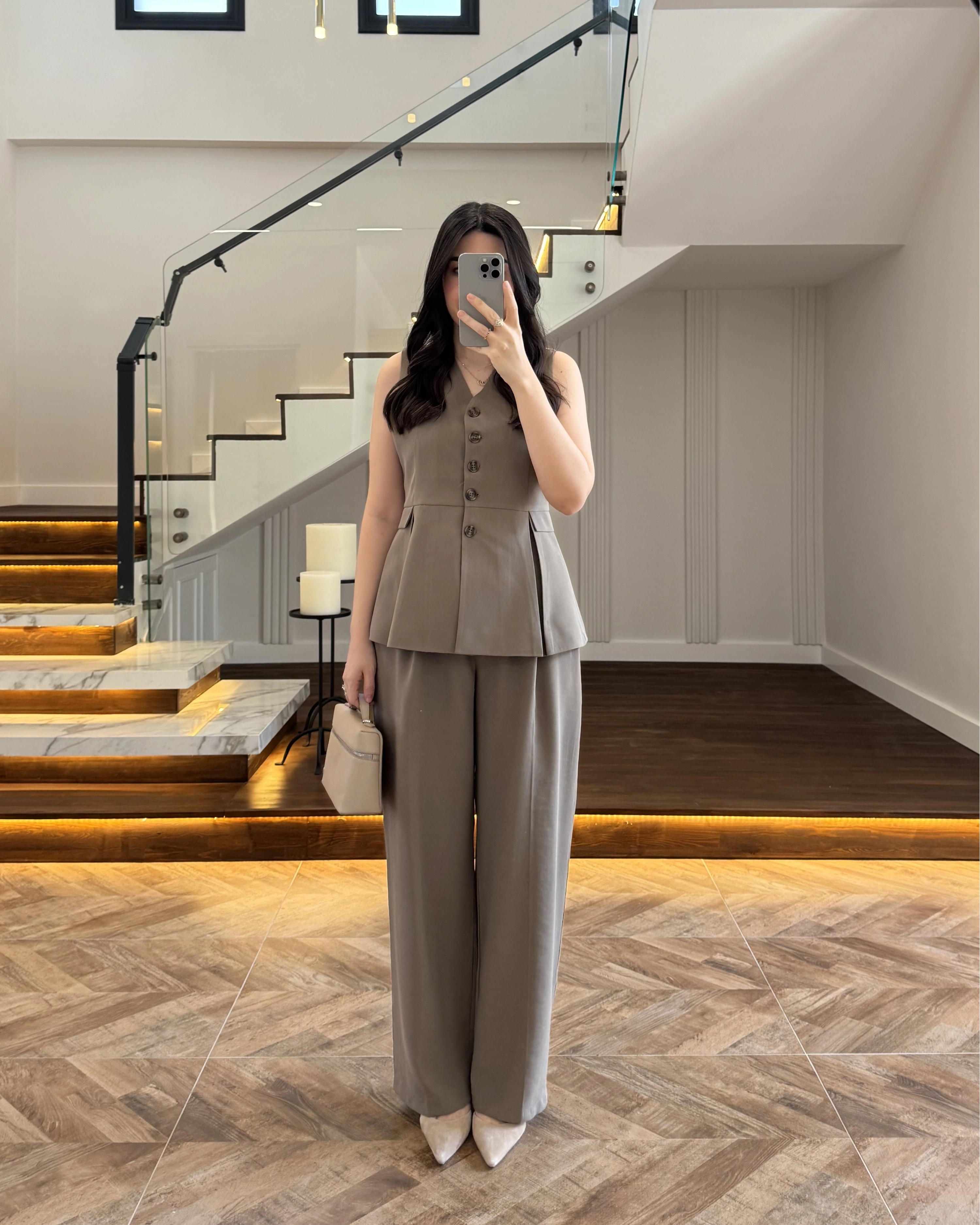 HAKİ PİLELİ YELEK TAKIM-9041