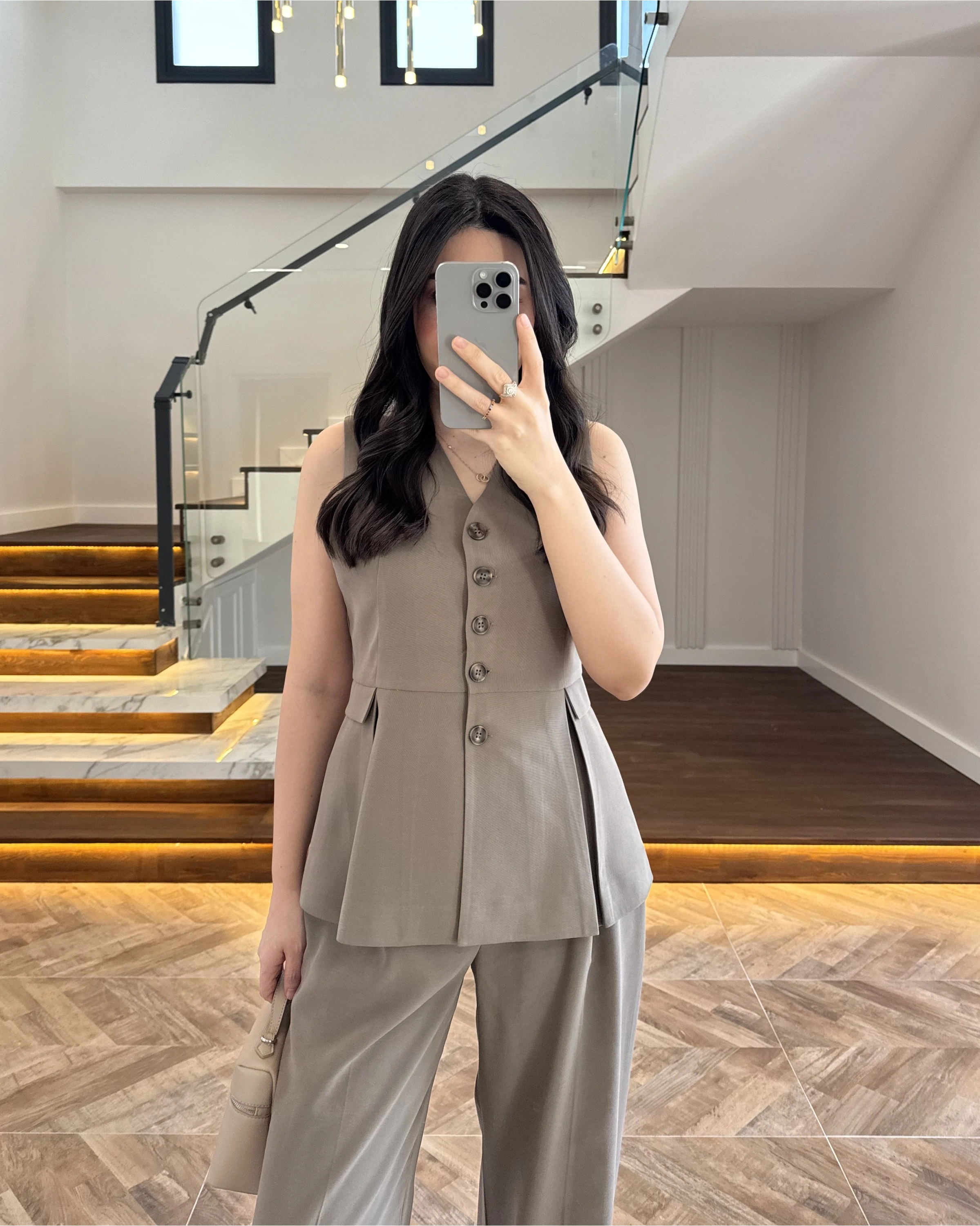 HAKİ PİLELİ YELEK TAKIM-9041