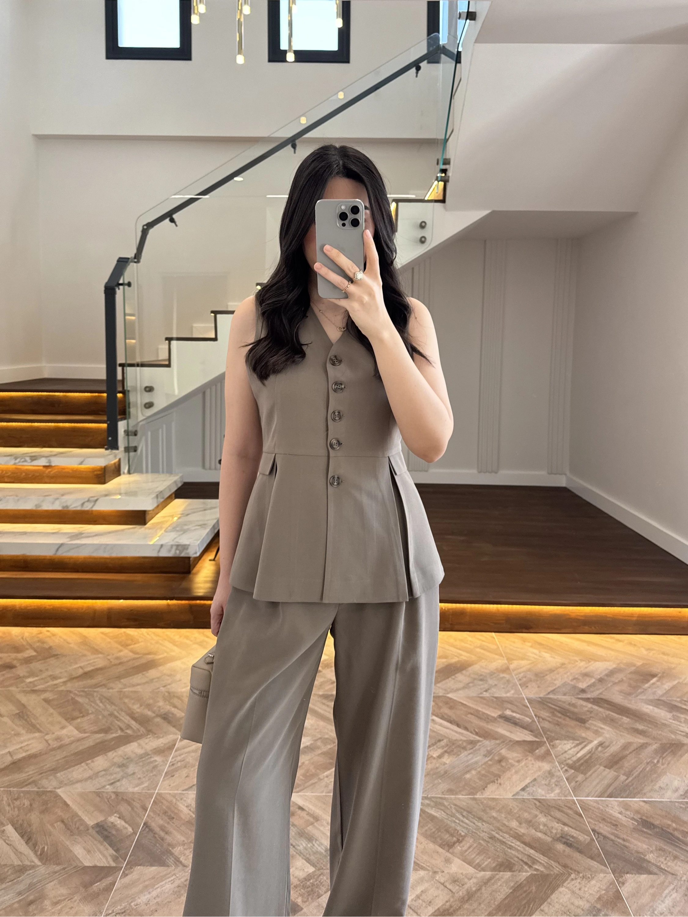 HAKİ PİLELİ YELEK TAKIM-9041