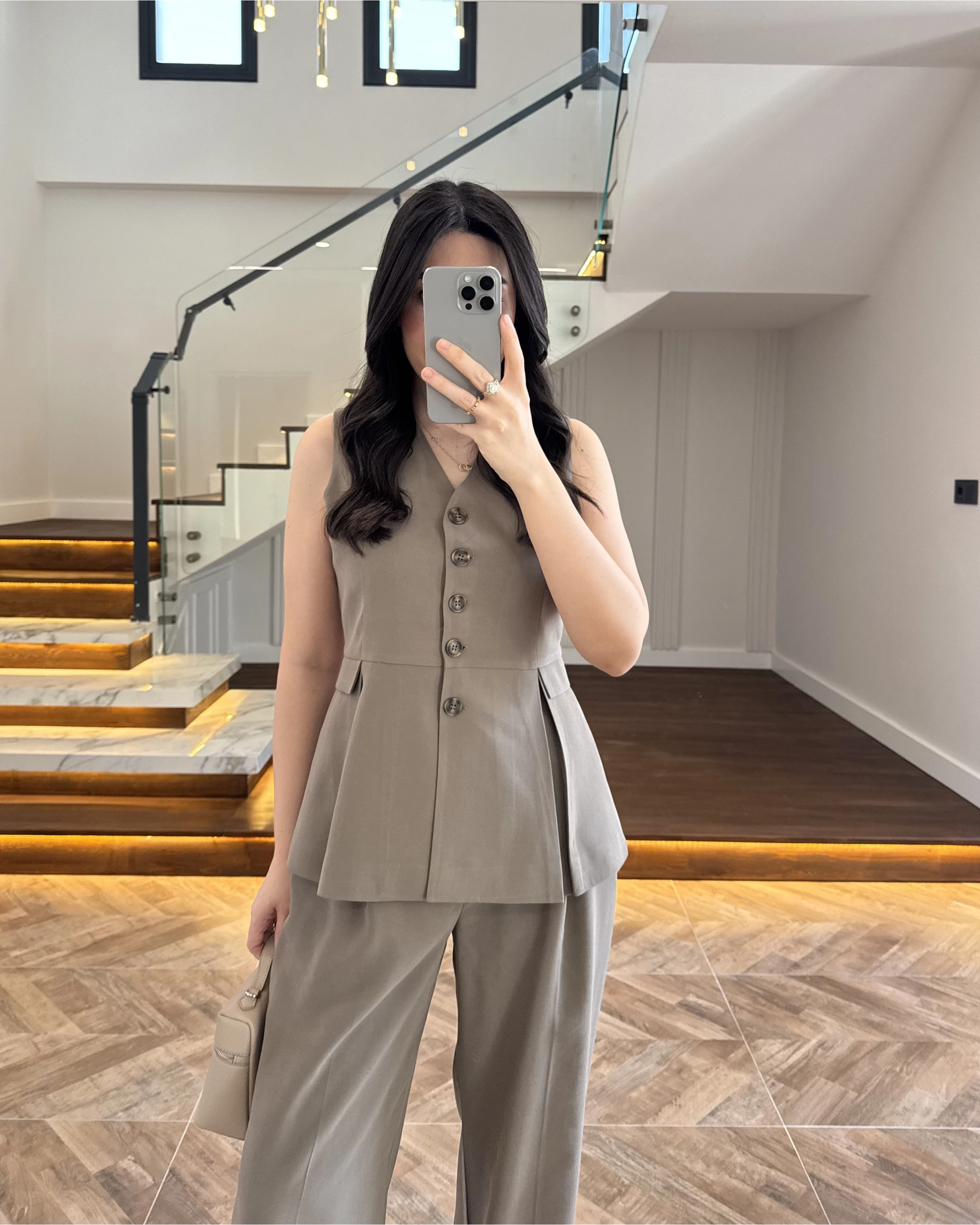 HAKİ PİLELİ YELEK TAKIM-9041