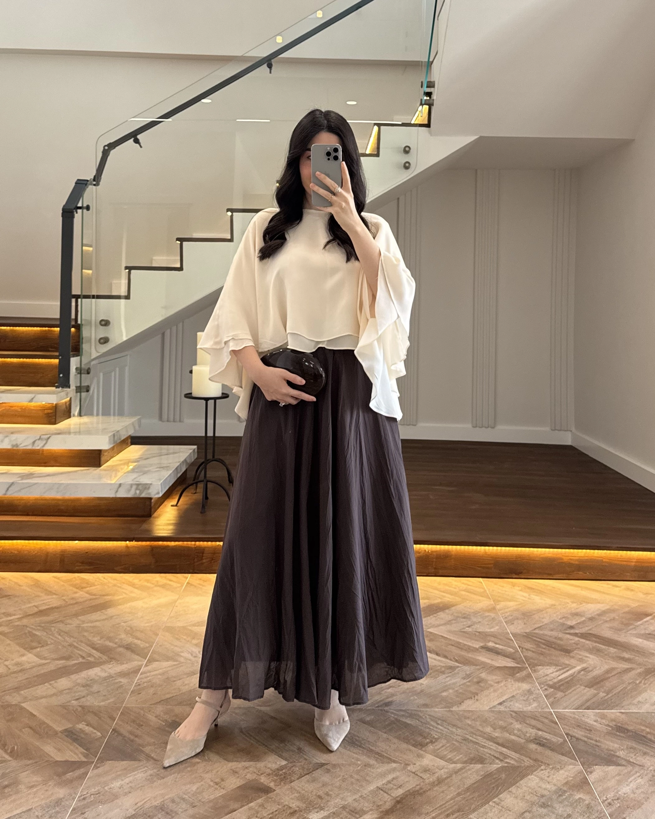 TAŞ KAT KAT PELERİN BLUZ -5044