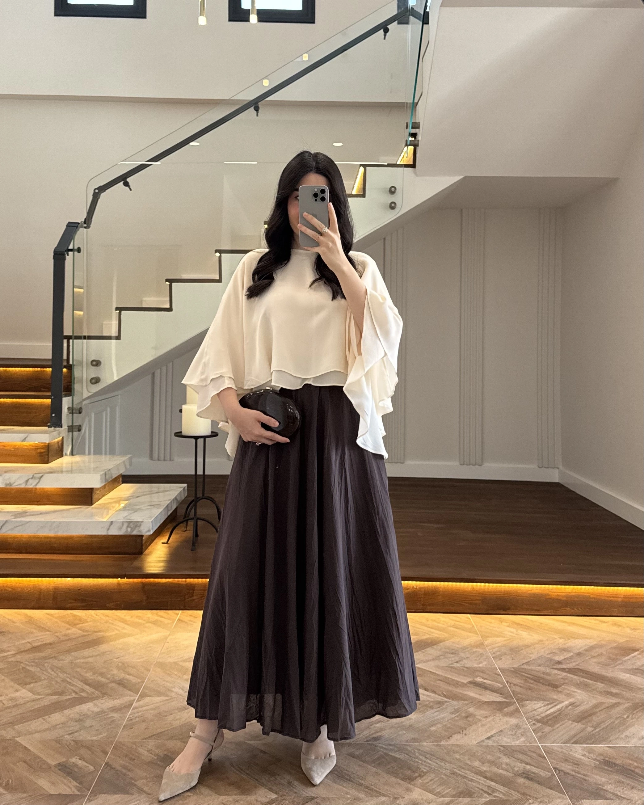 TAŞ KAT KAT PELERİN BLUZ -5044