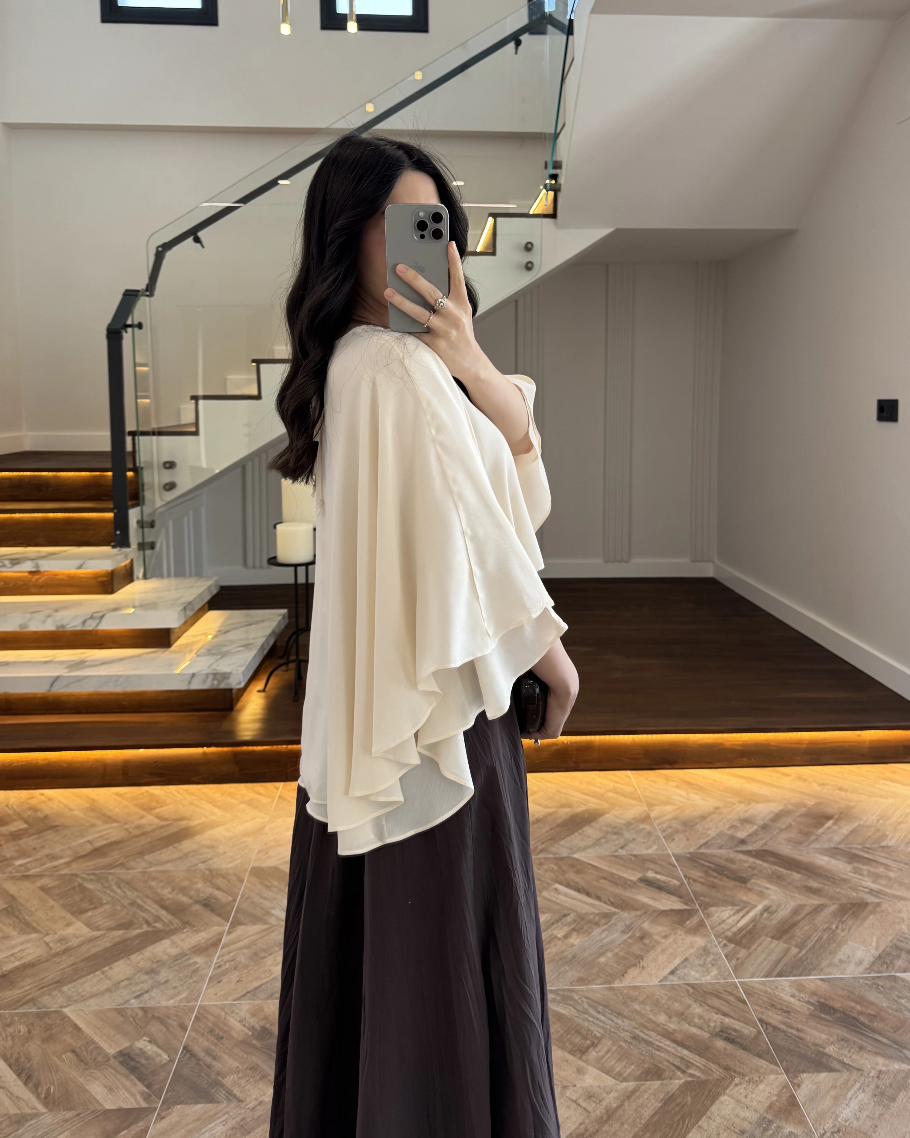 TAŞ KAT KAT PELERİN BLUZ -5044