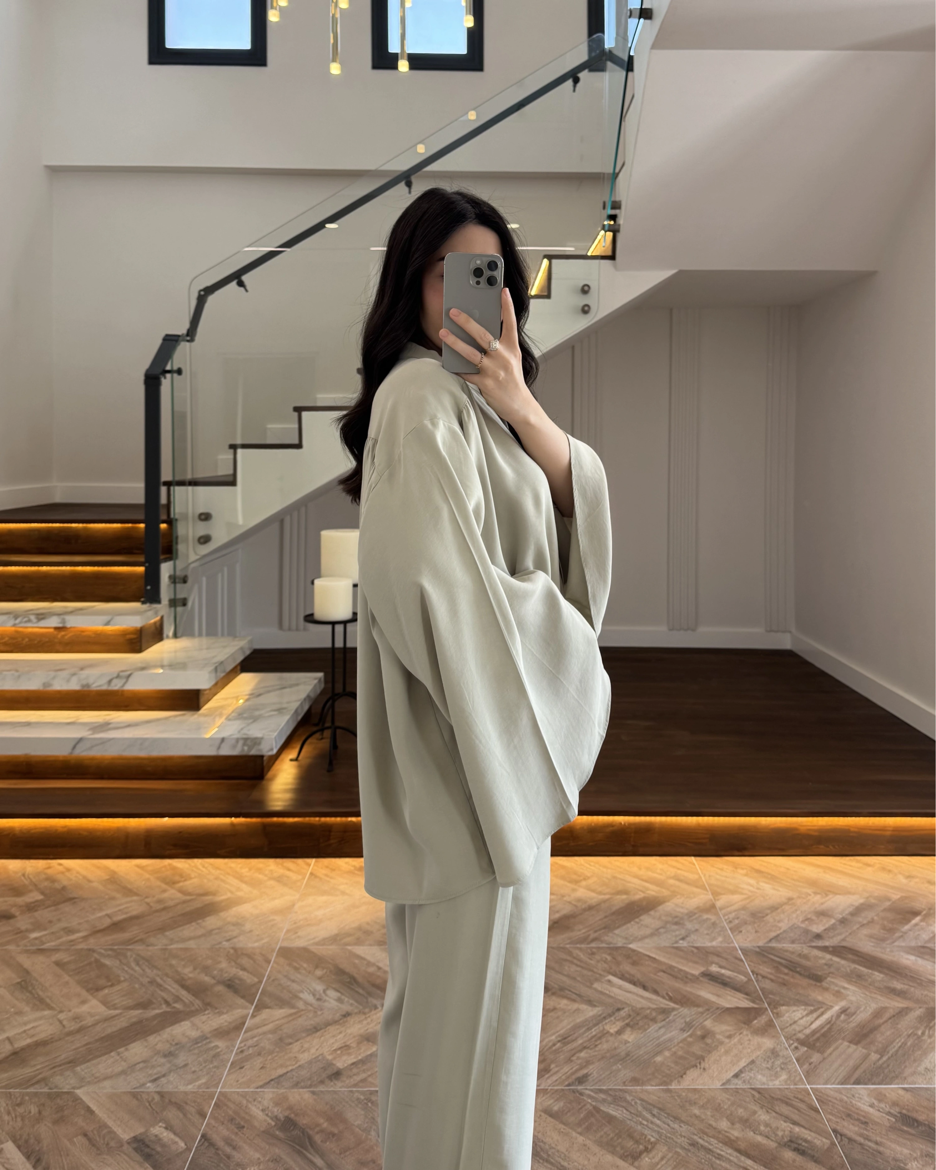 MİNT BÜZGÜLÜ SALAŞ BLUZ TAKIM -9051