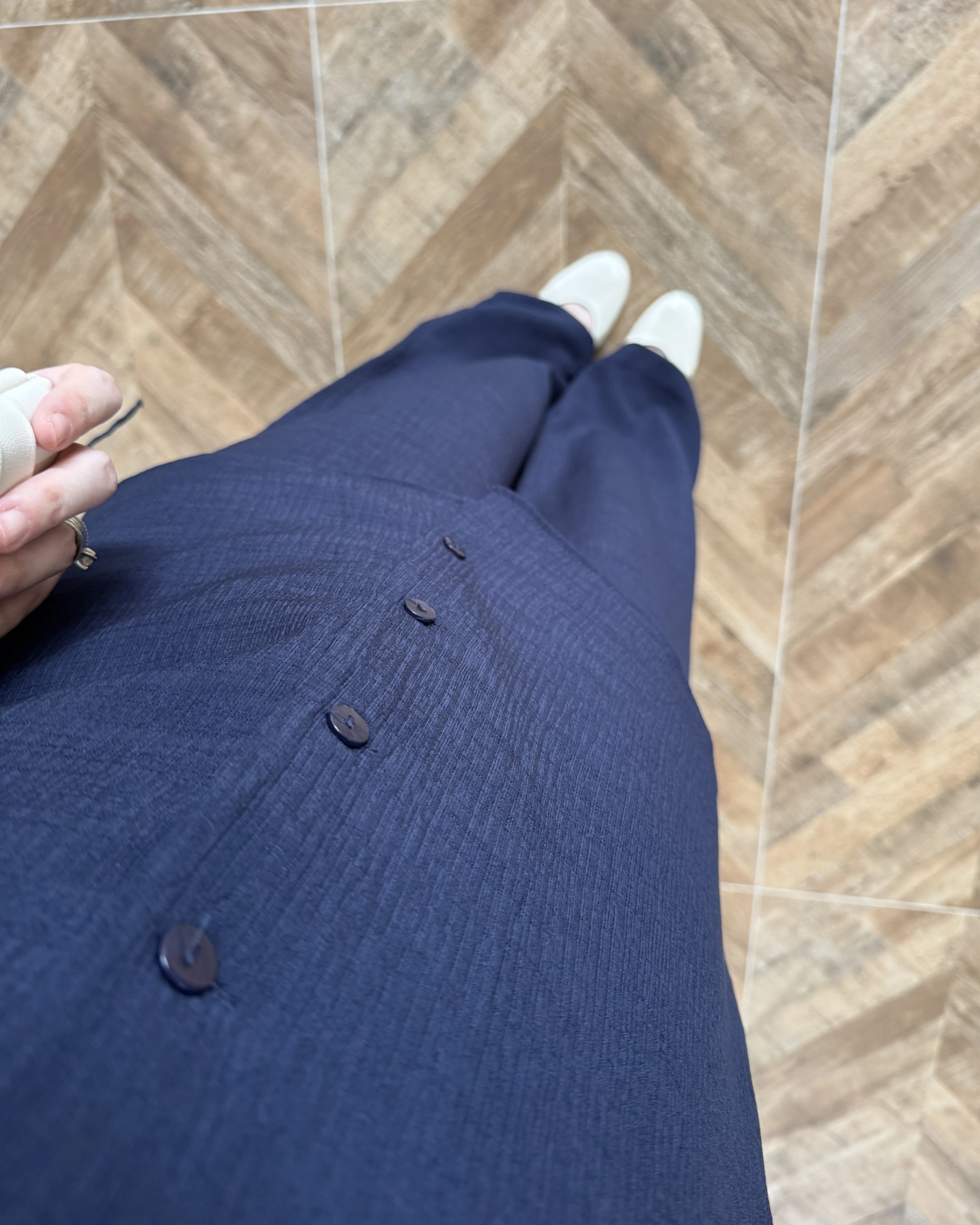 LACİVERT VİSKON GÖMLEK TAKIM-9050