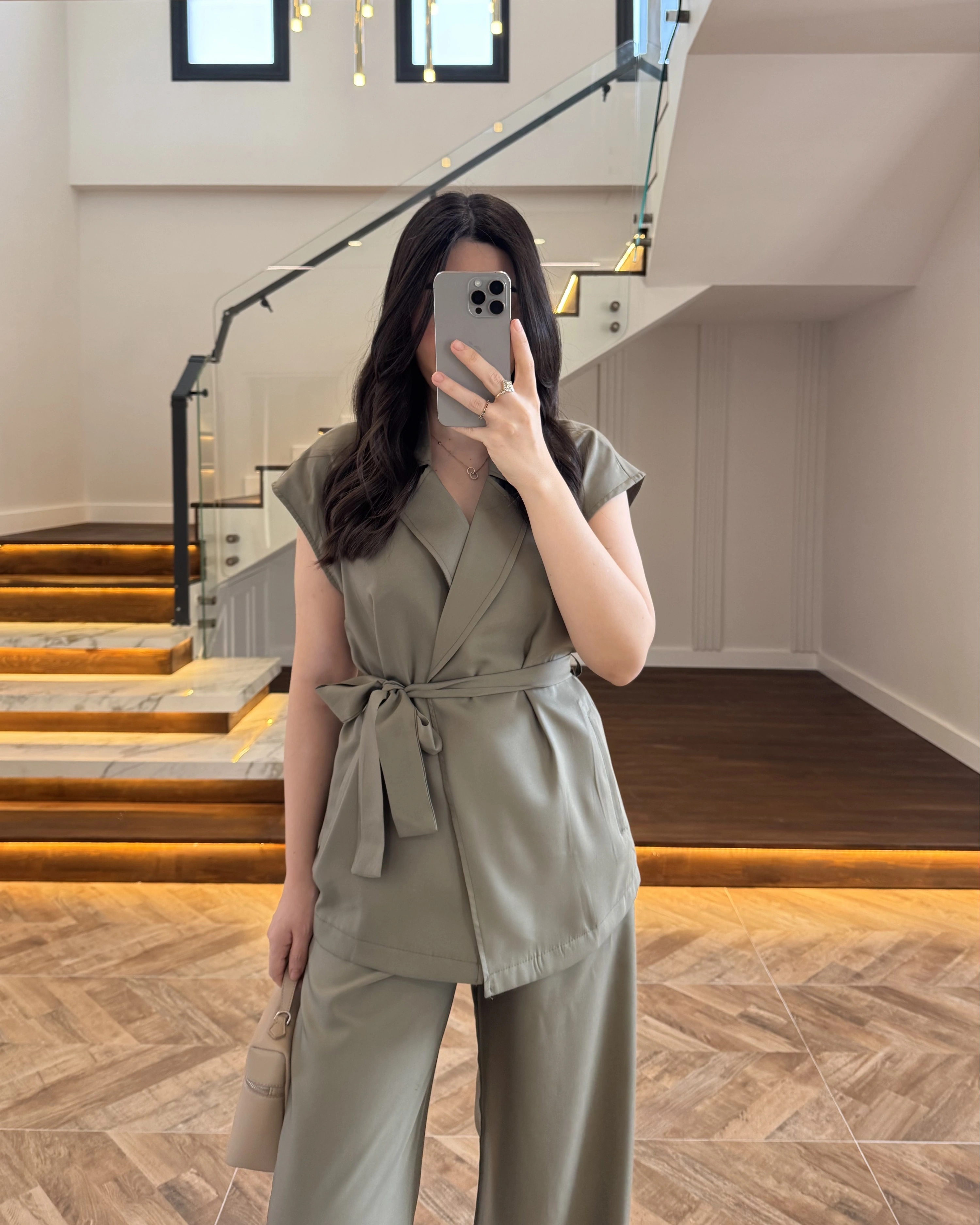 HAKİ TENSEL YELEK TAKIM -3789