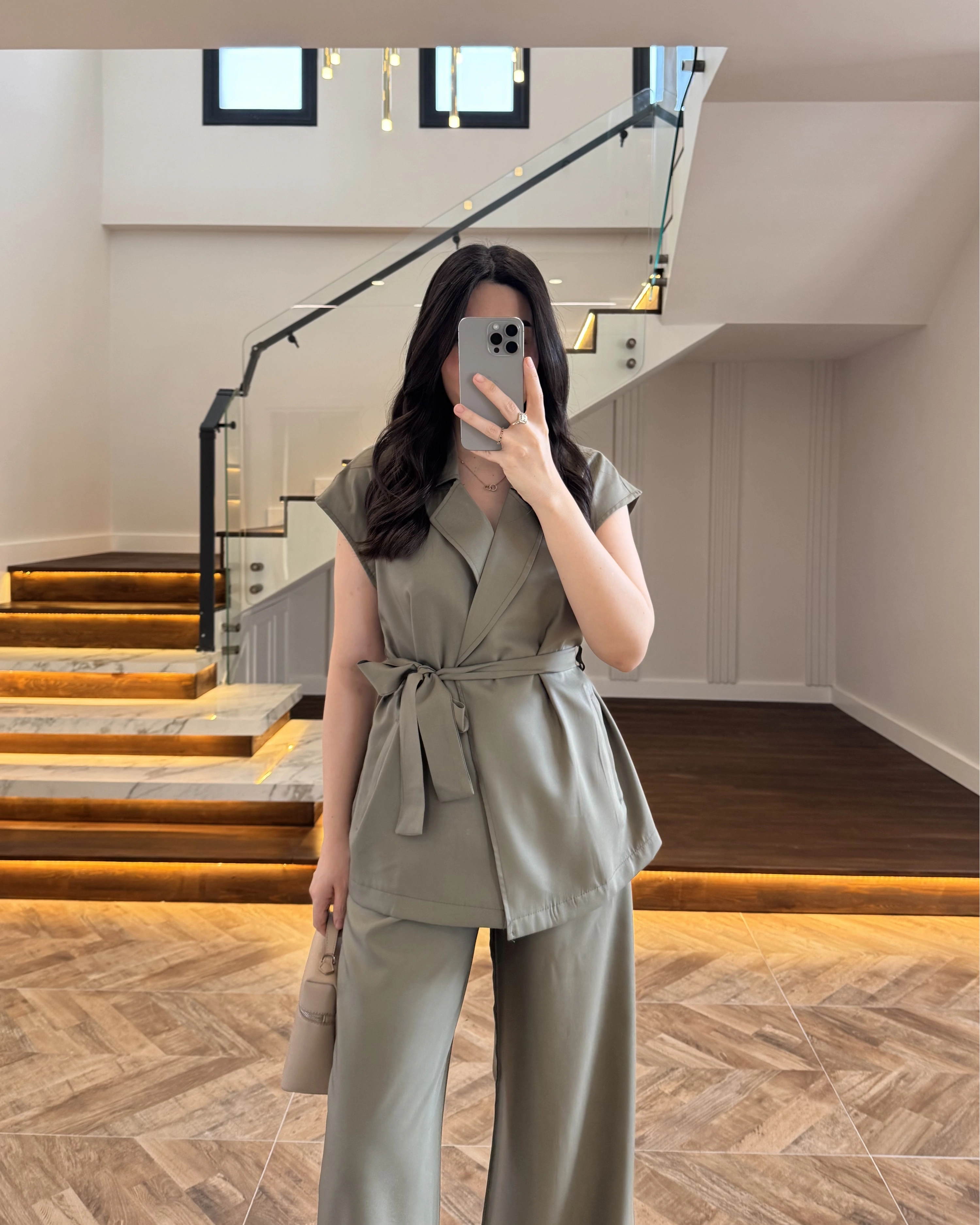 HAKİ TENSEL YELEK TAKIM -3789