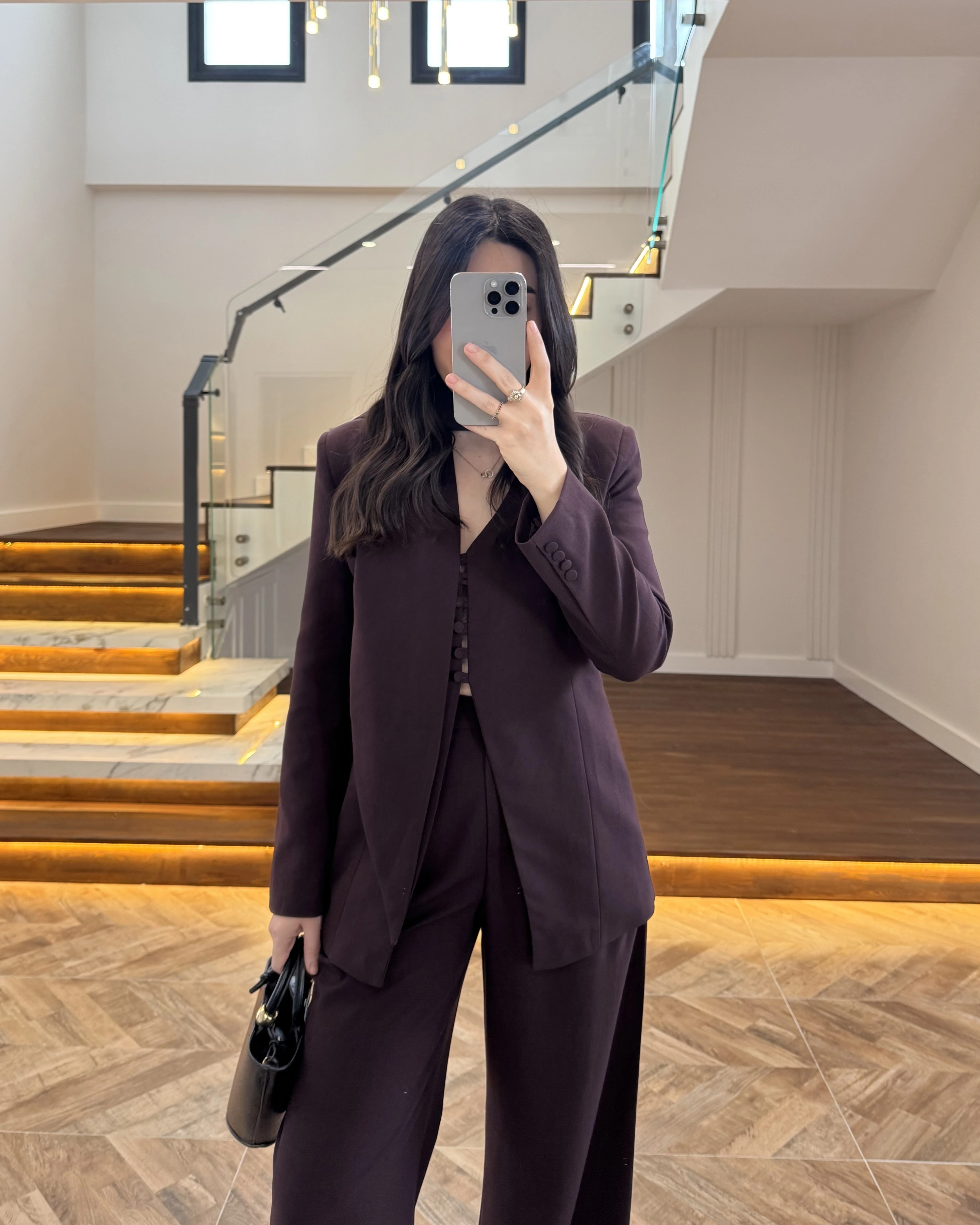 MÜRDÜM FULAR DETAY VATKALI CEKET TAKIM-9046