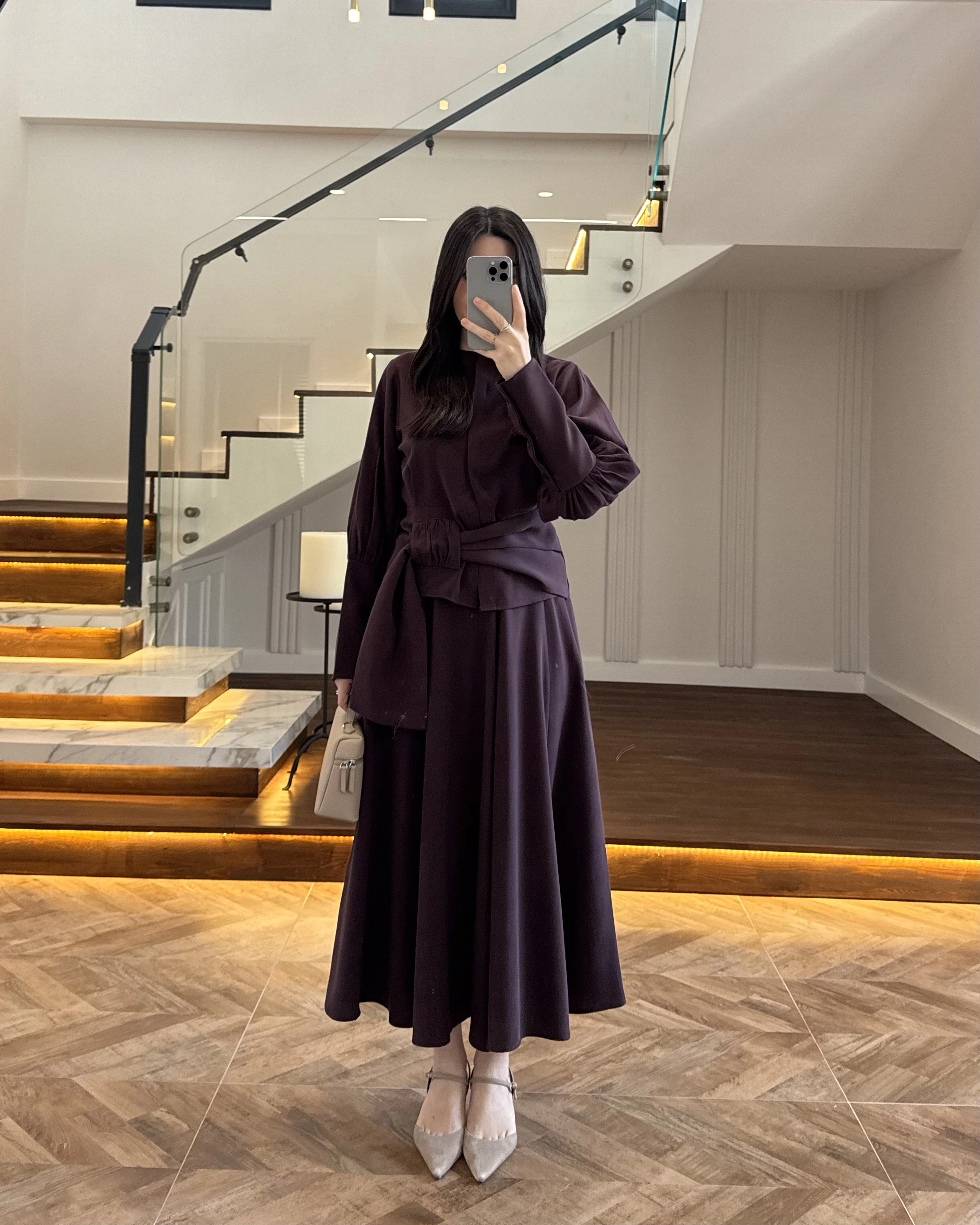 MÜRDÜM PAPYONLU ETEK TAKIM -9036