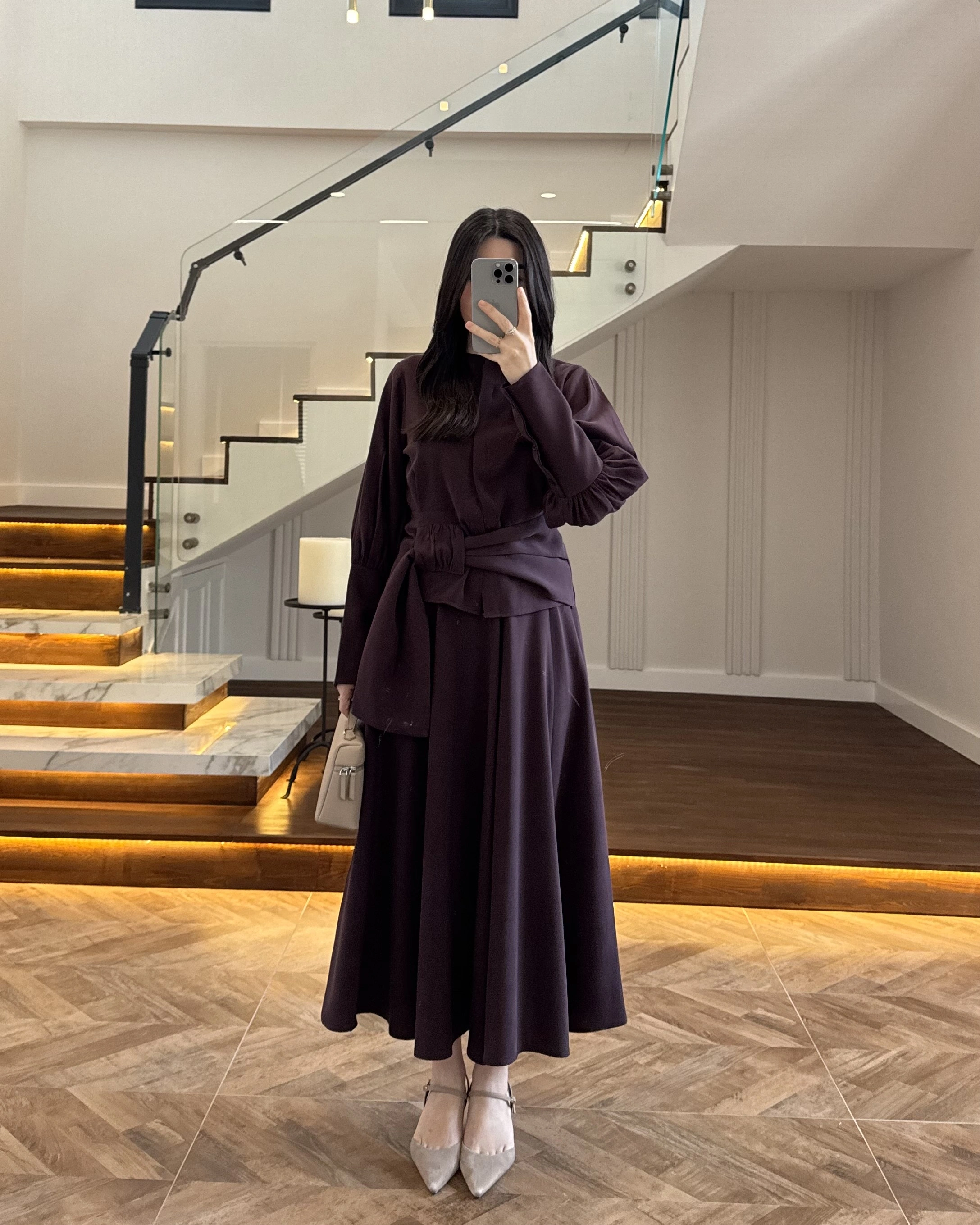 MÜRDÜM PAPYONLU ETEK TAKIM -9036